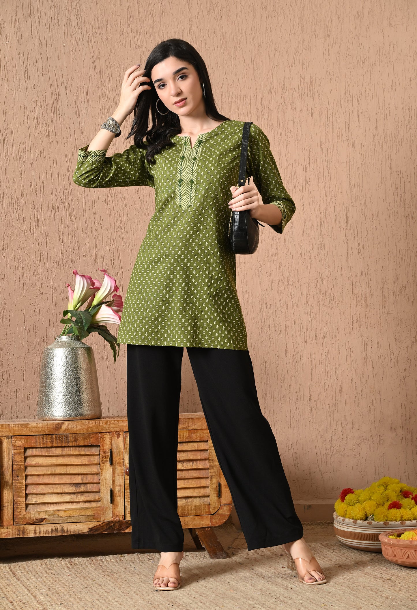 Floral Printed Cotton Kurti