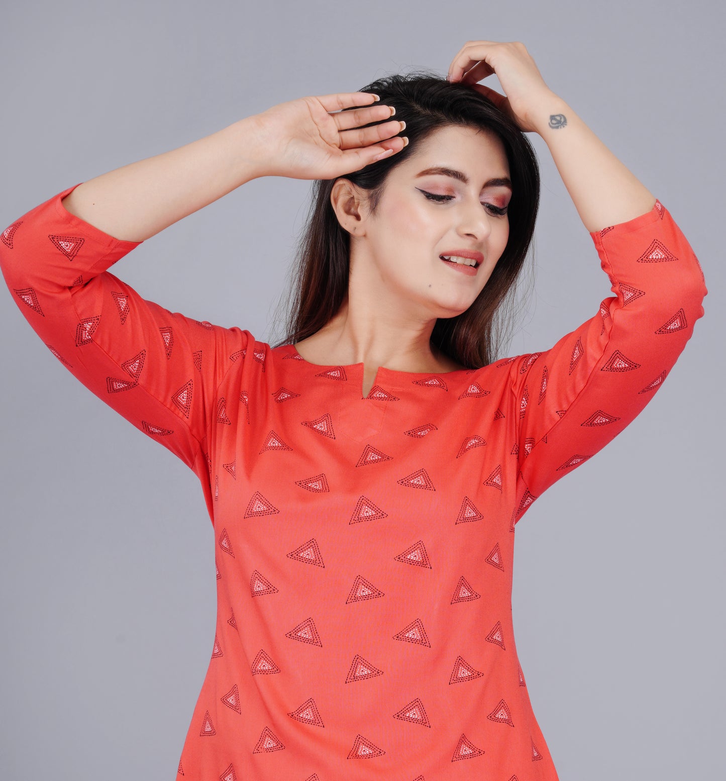 Geometric Printed Rayon Night suit