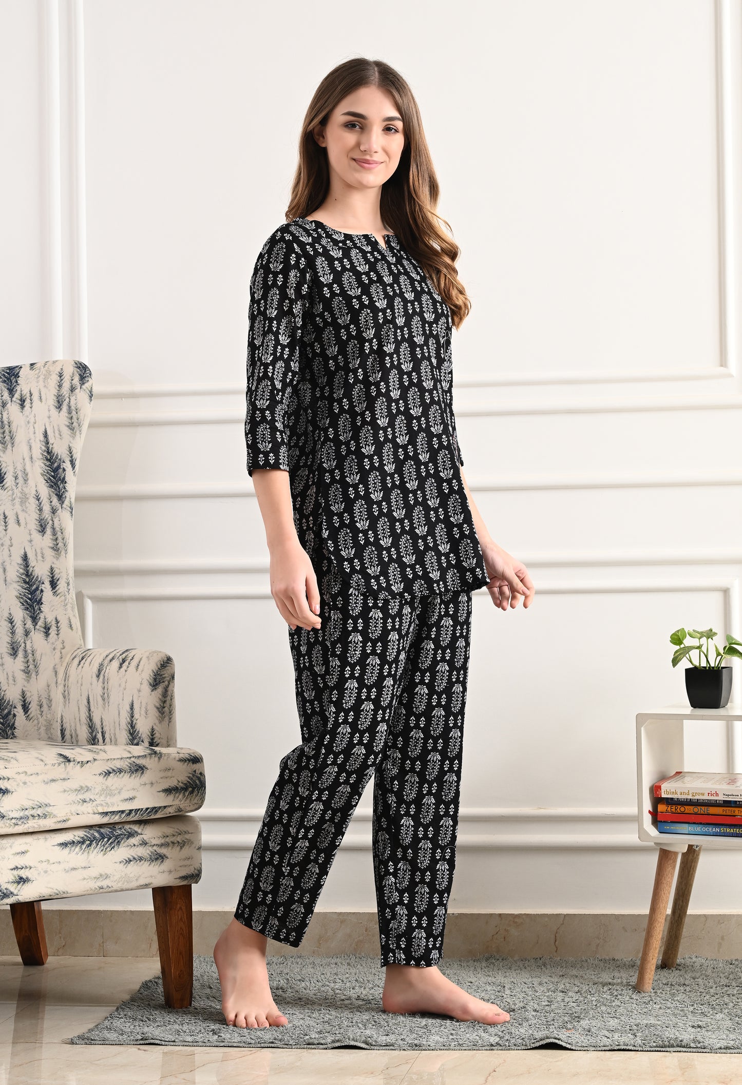Floral Printed Pure Cotton Night suit