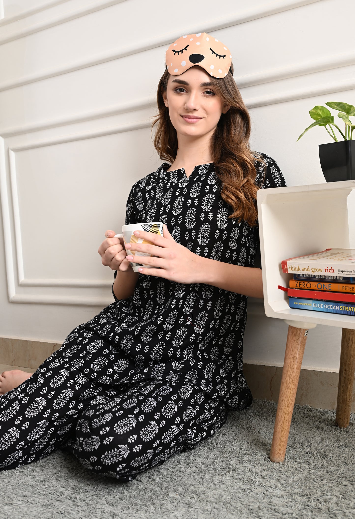 Floral Printed Pure Cotton Night suit