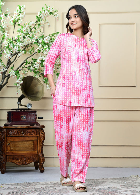 Pink Pure Cotton Night suit