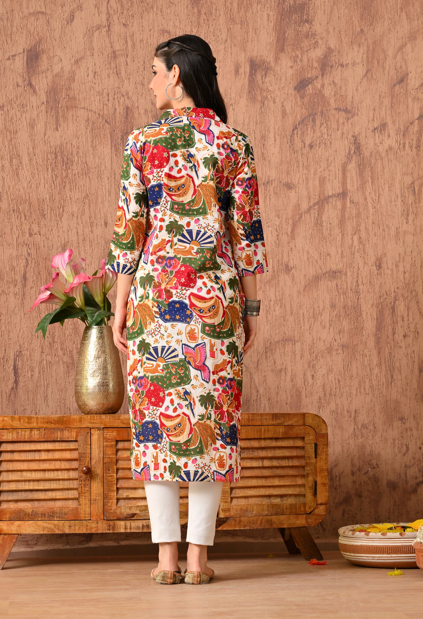 Abstract Printed Straight Kurta