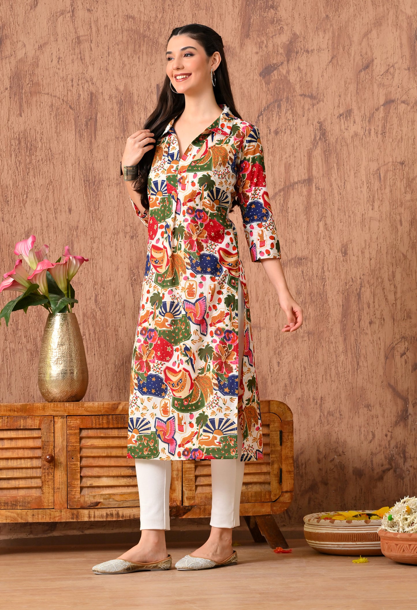 Abstract Printed Straight Kurta