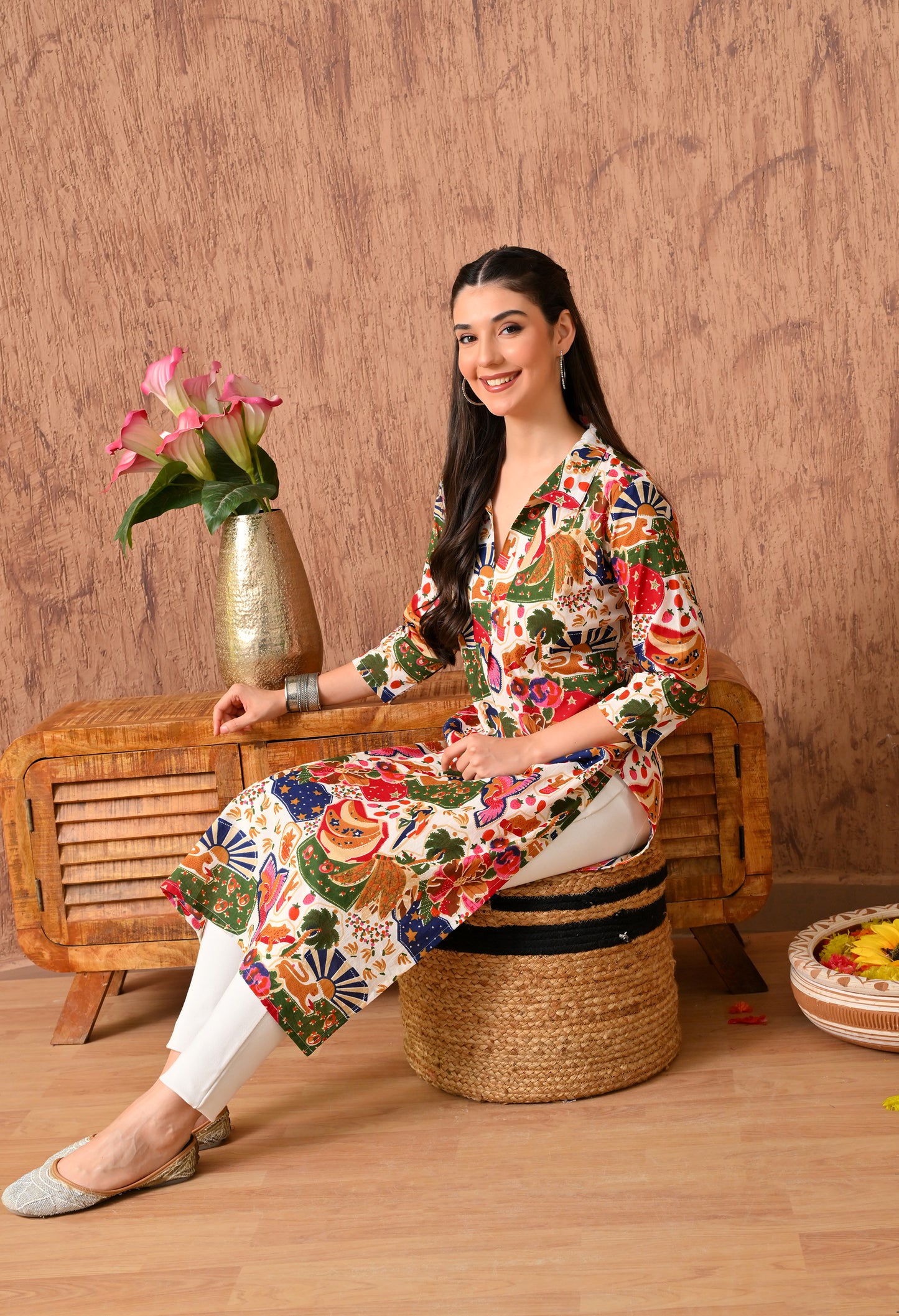 Abstract Printed Straight Kurta
