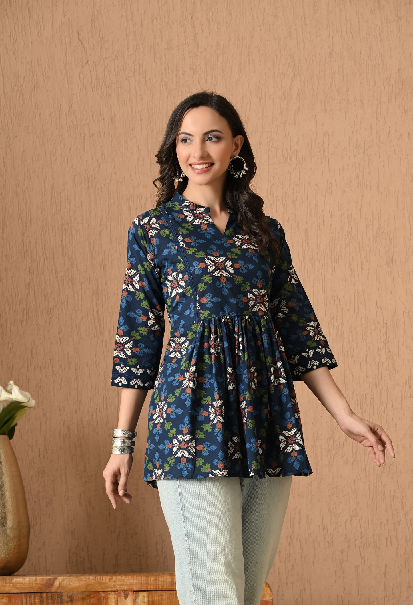Floral Printed Pure Cotton Kurti