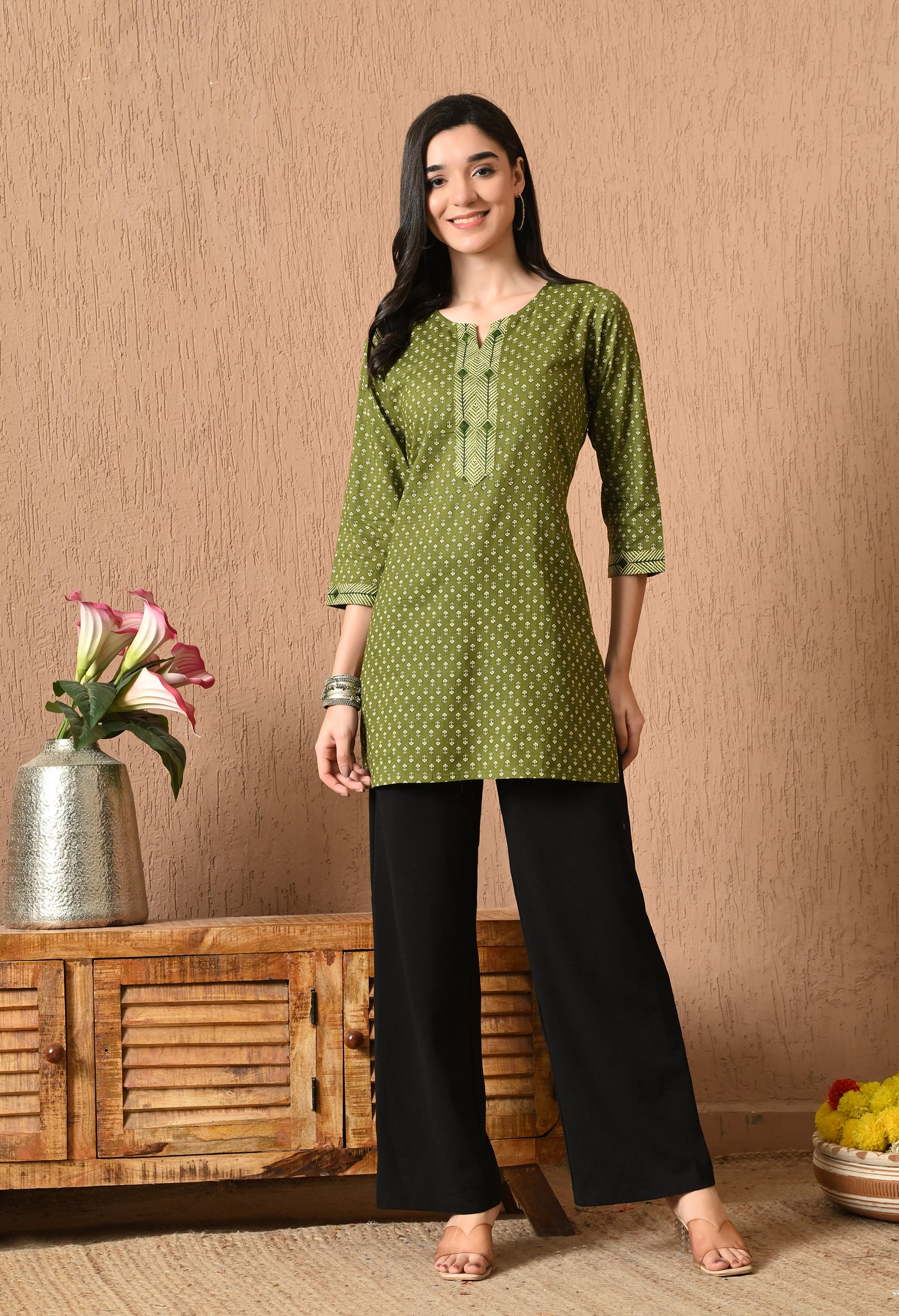 Floral Printed Cotton Kurti