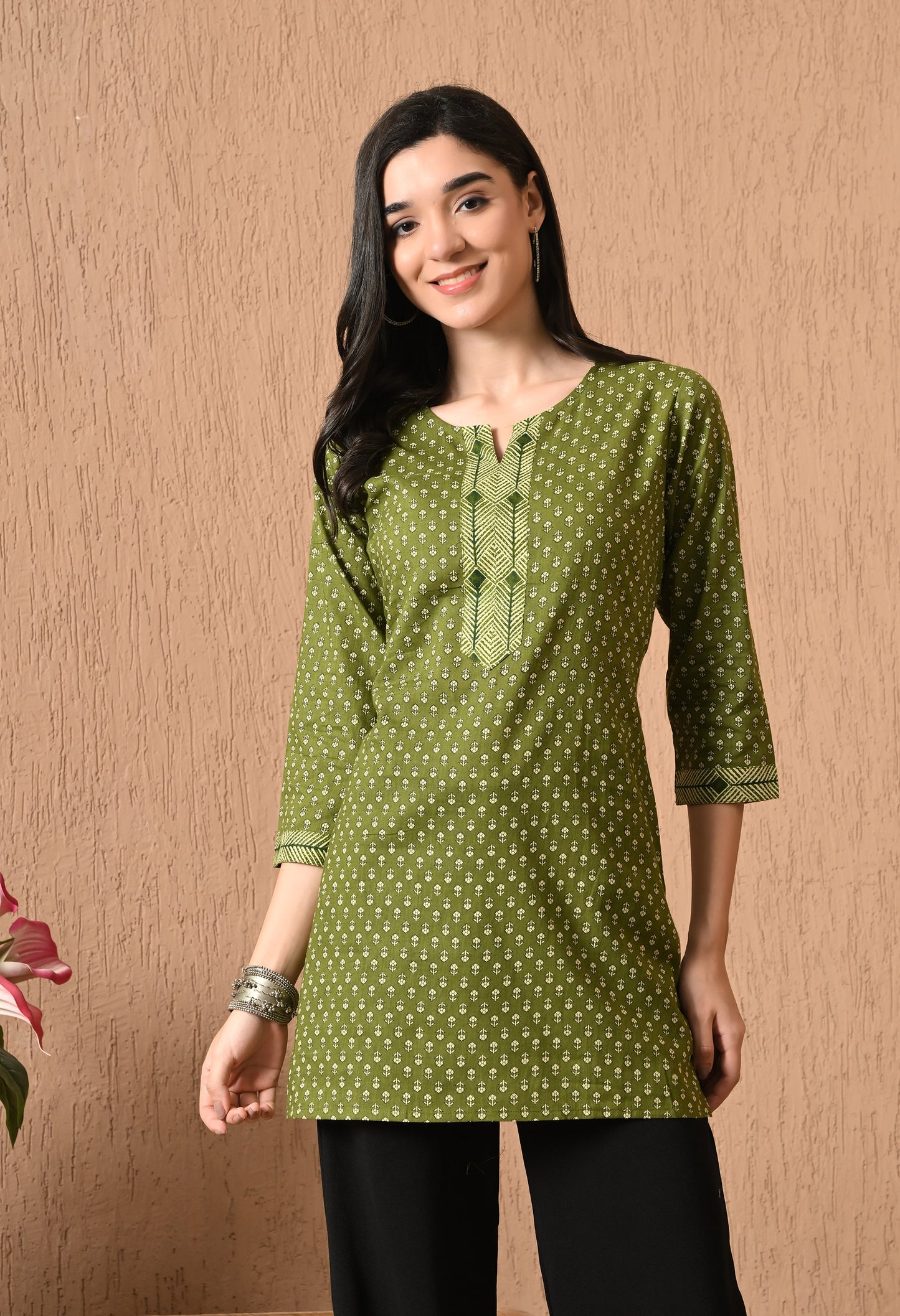 Floral Printed Cotton Kurti