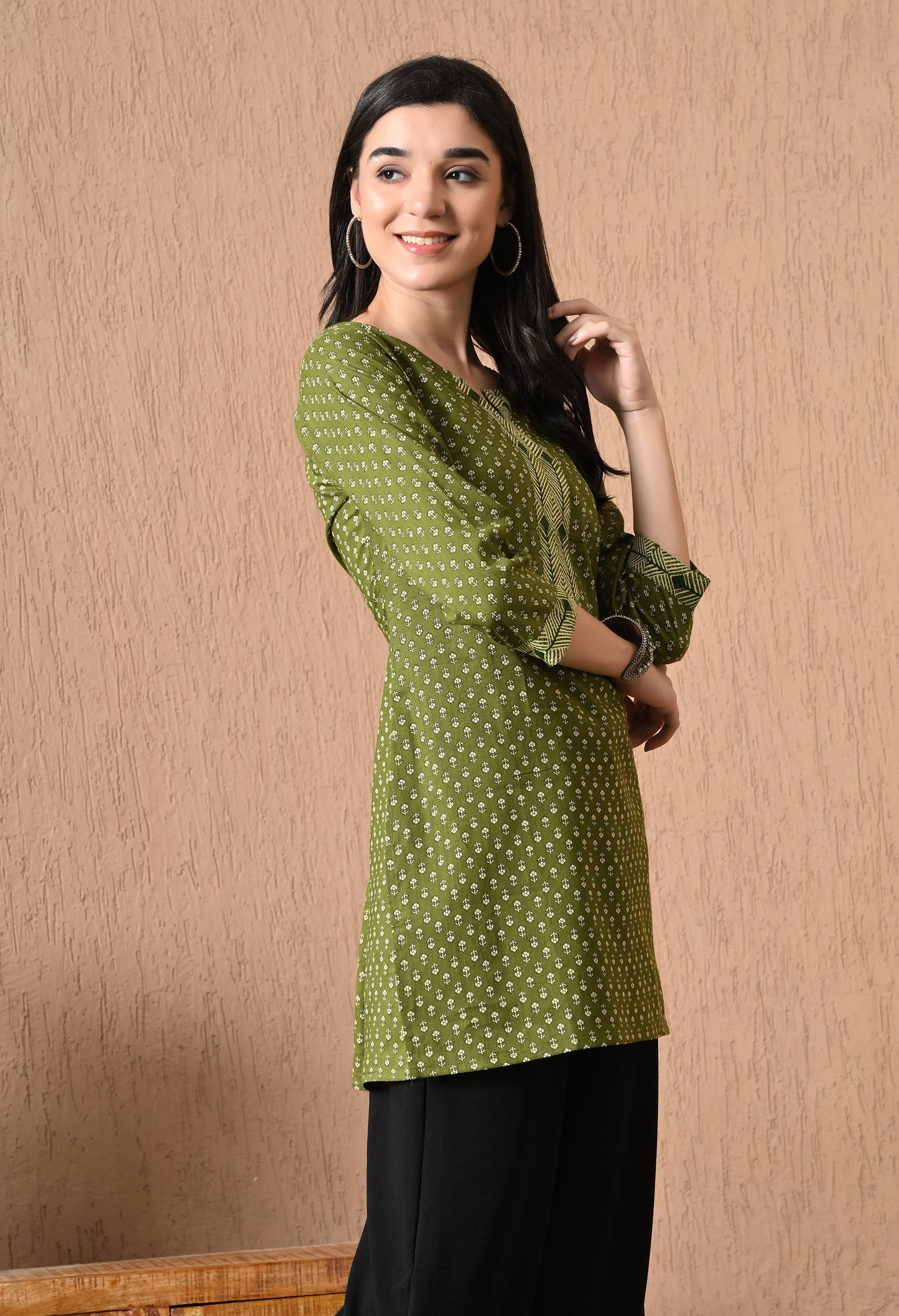 Floral Printed Cotton Kurti