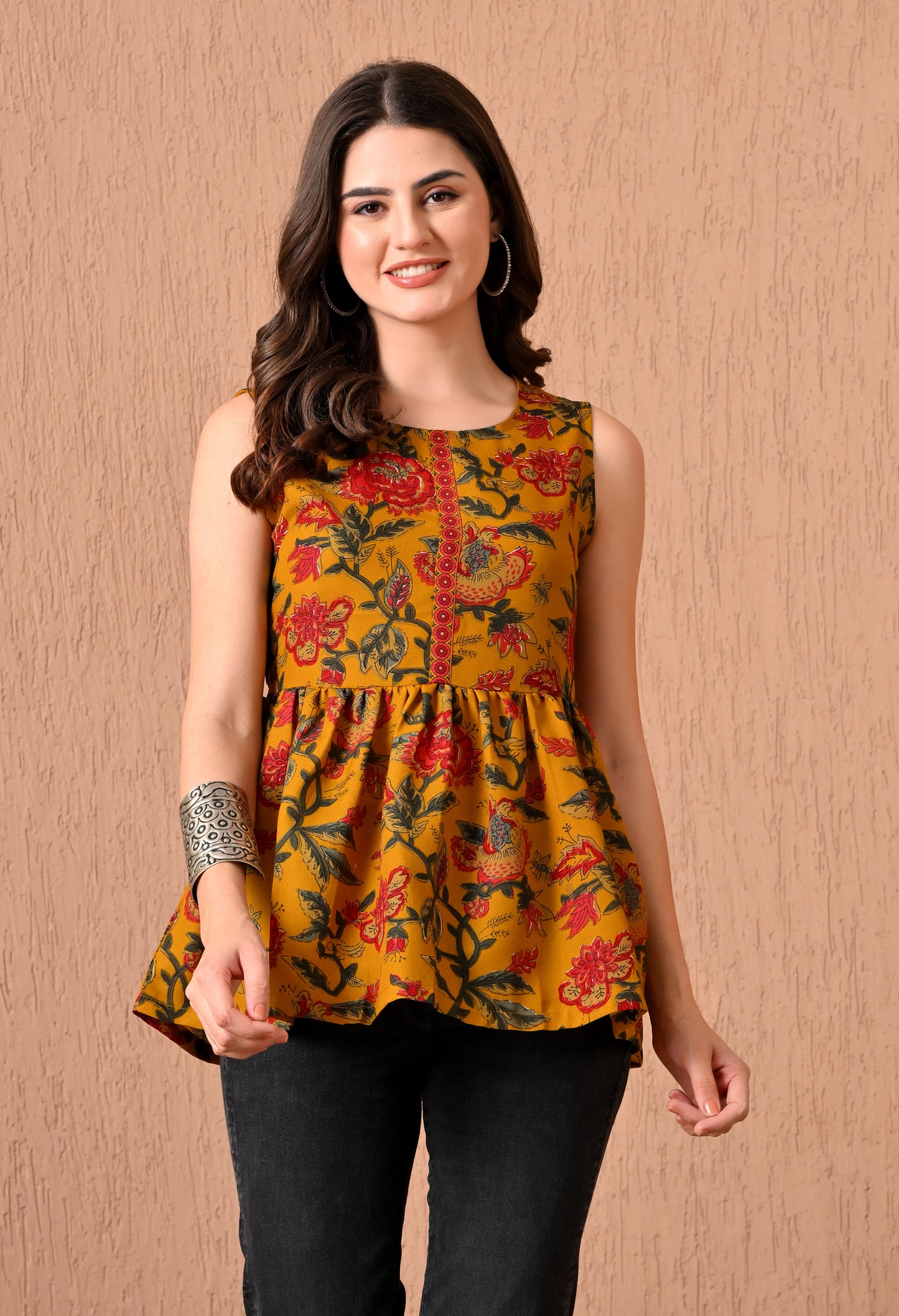 Floral Printed Anarkali Kurti