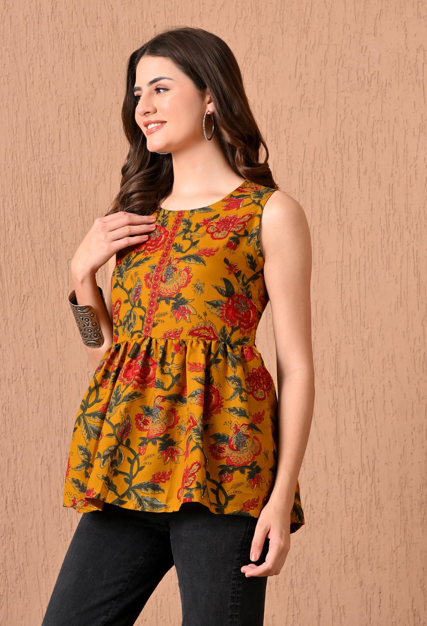Floral Printed Anarkali Kurti
