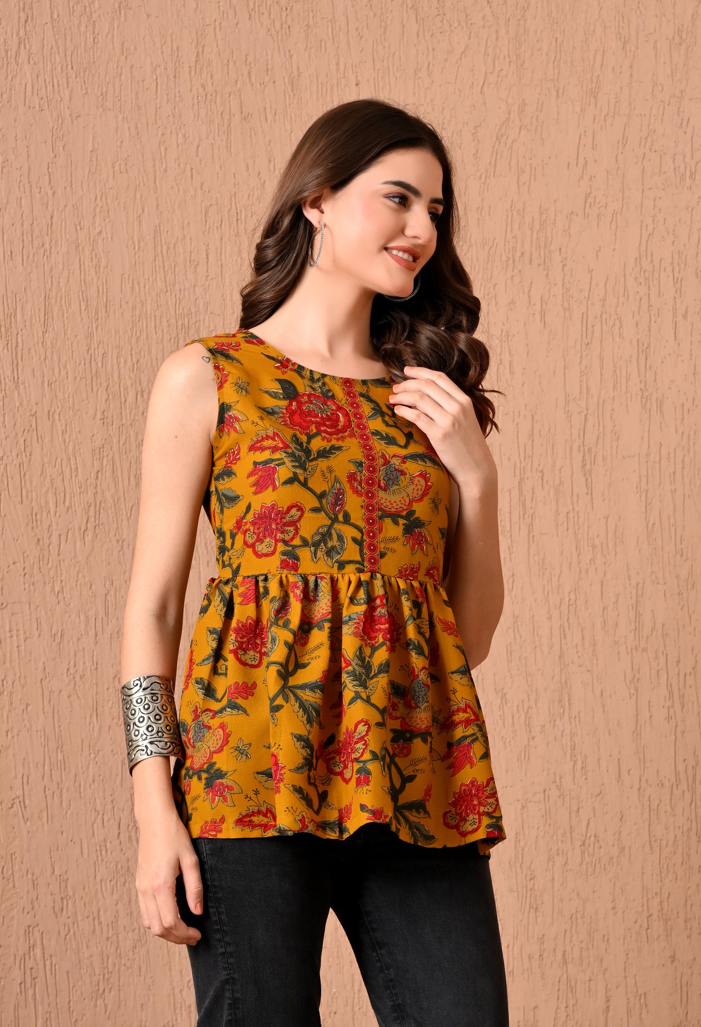 Floral Printed Anarkali Kurti