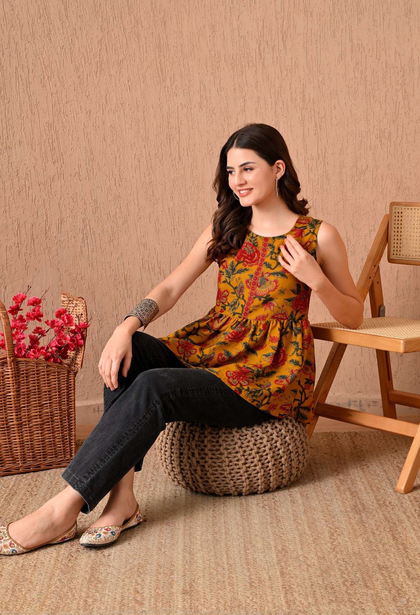 Floral Printed Anarkali Kurti