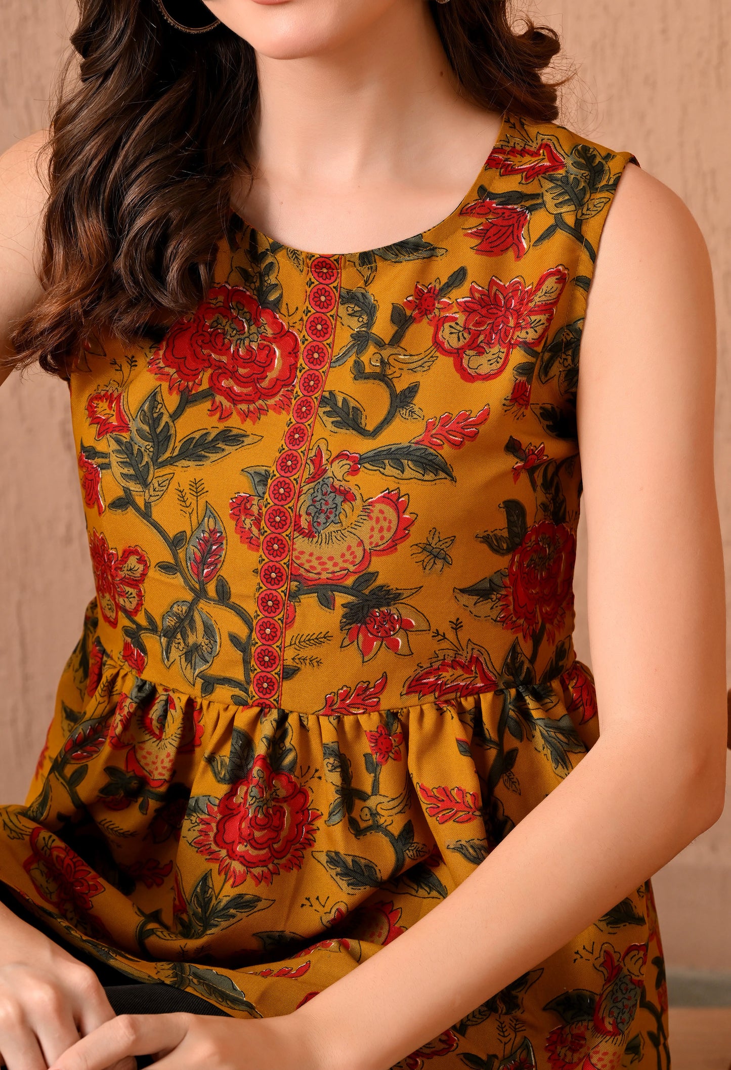 Floral Printed Anarkali Kurti