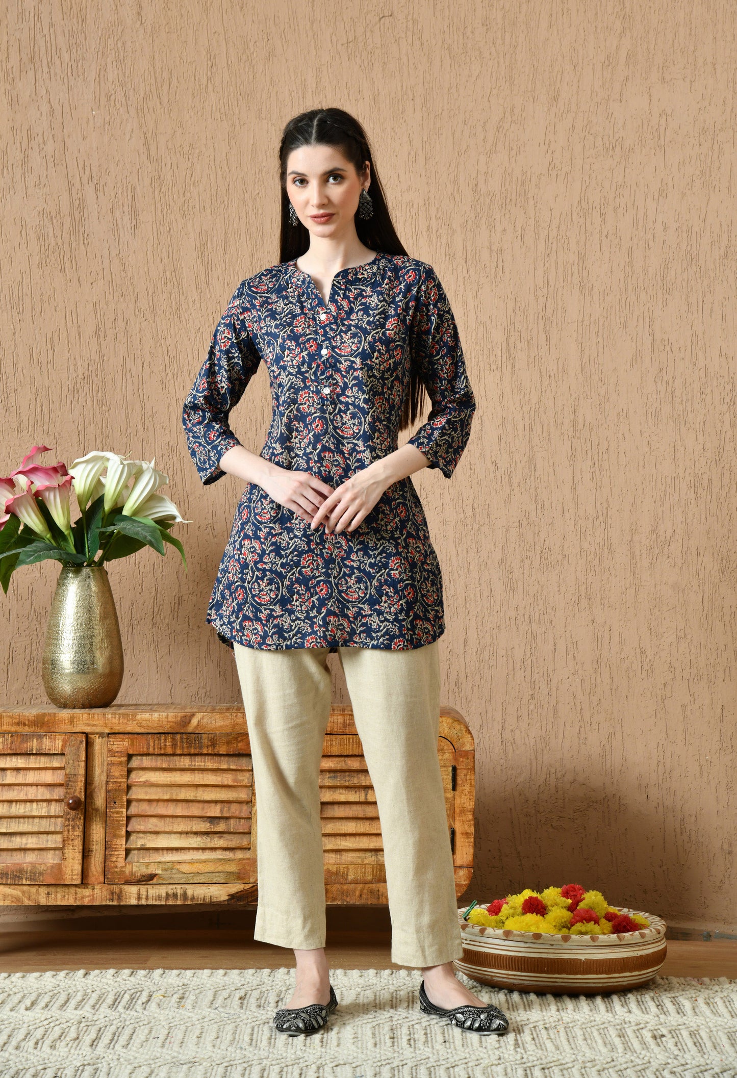 Floral Printed Pure Cotton Kurti