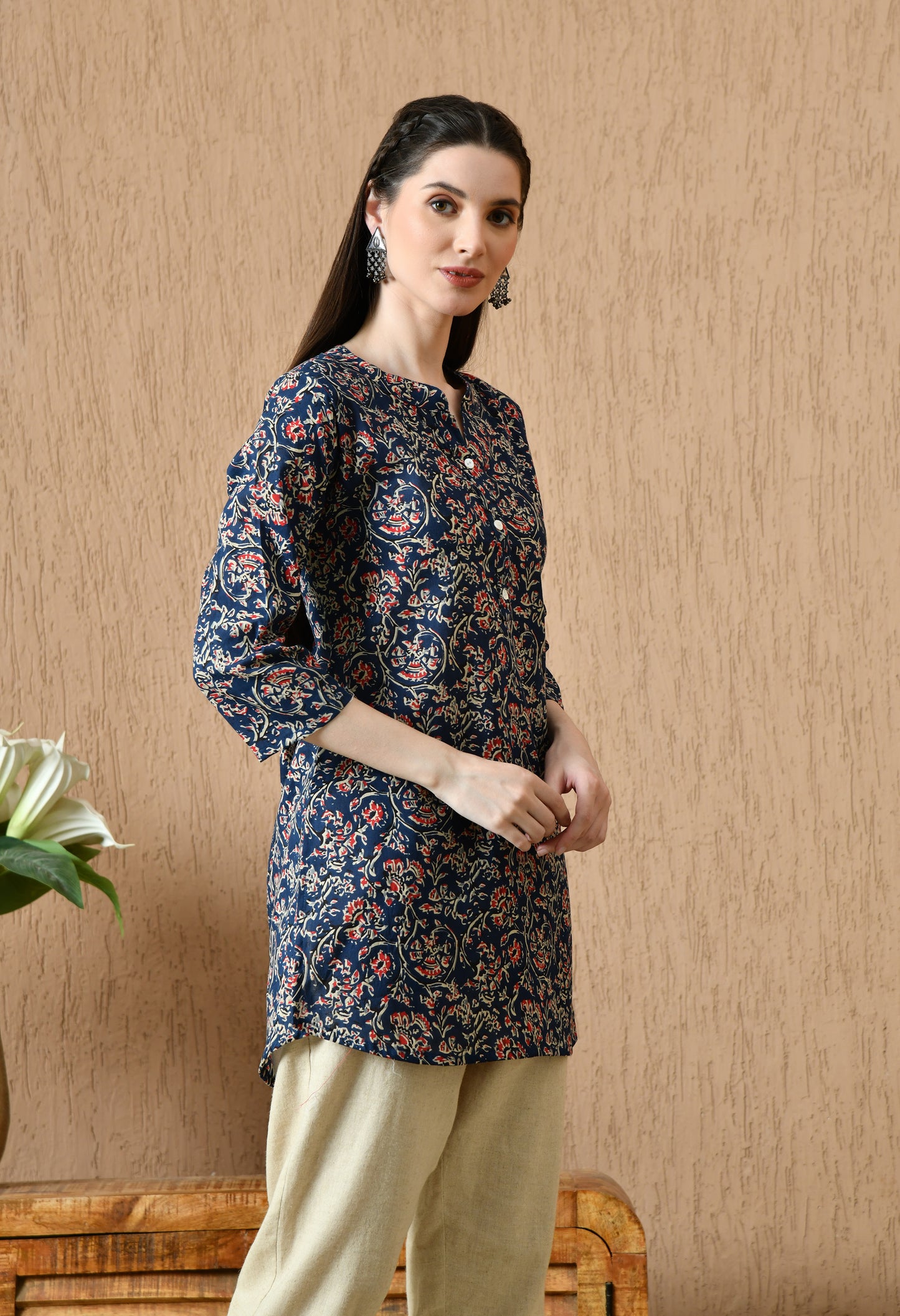 Floral Printed Pure Cotton Kurti