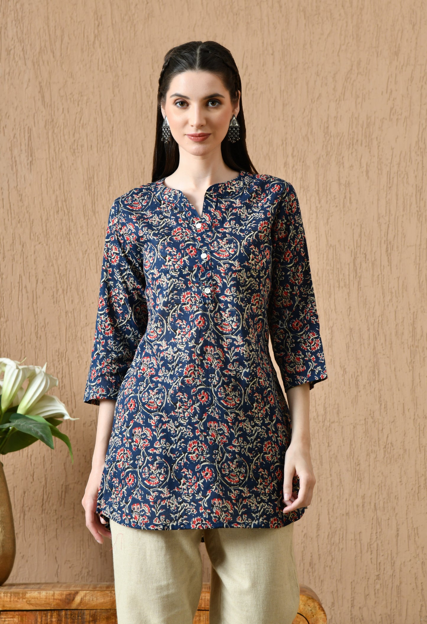 Floral Printed Pure Cotton Kurti