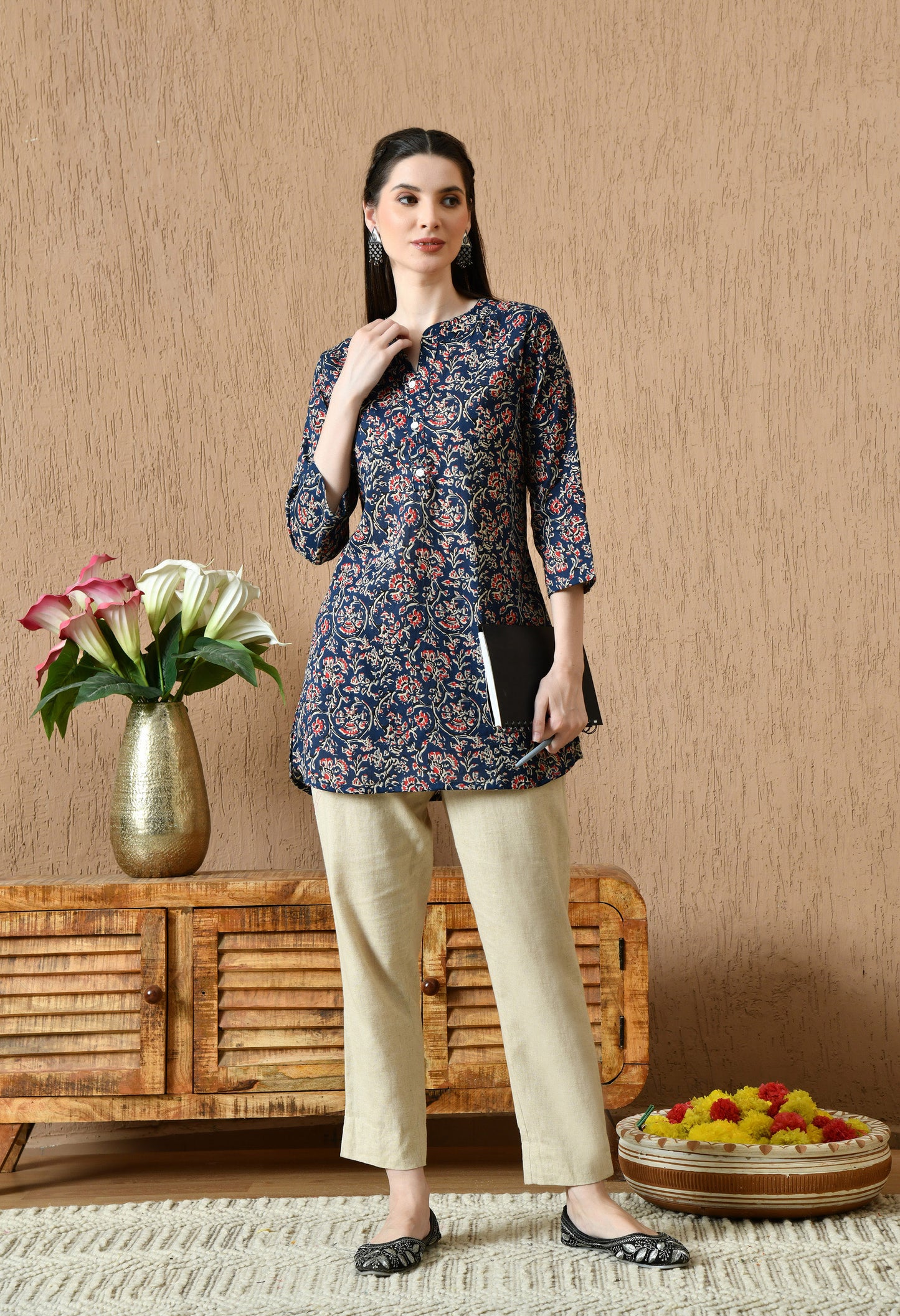 Floral Printed Pure Cotton Kurti