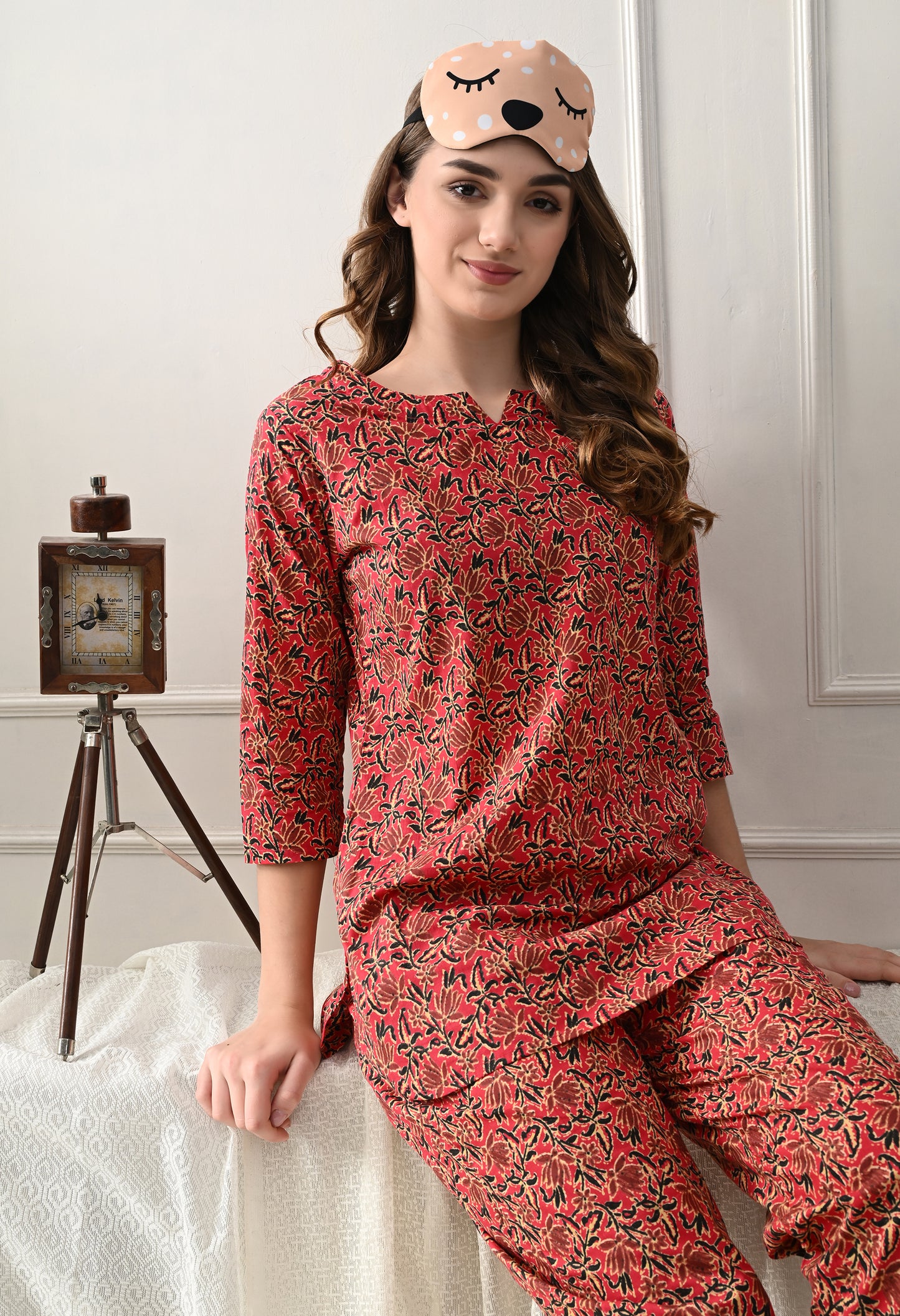 Floral Printed Cotton Night suit