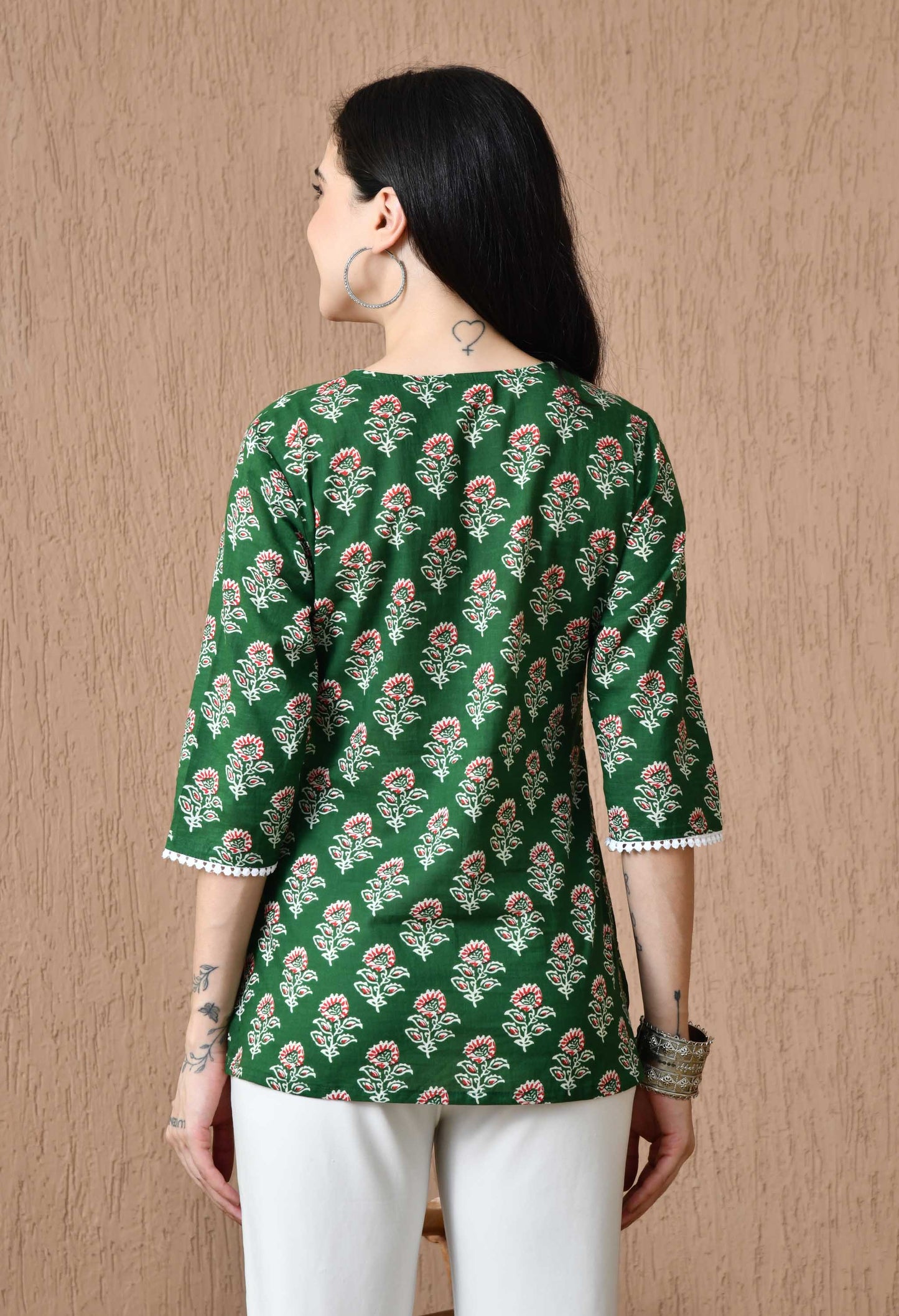 Floral Printed Pure Cotton Kurti