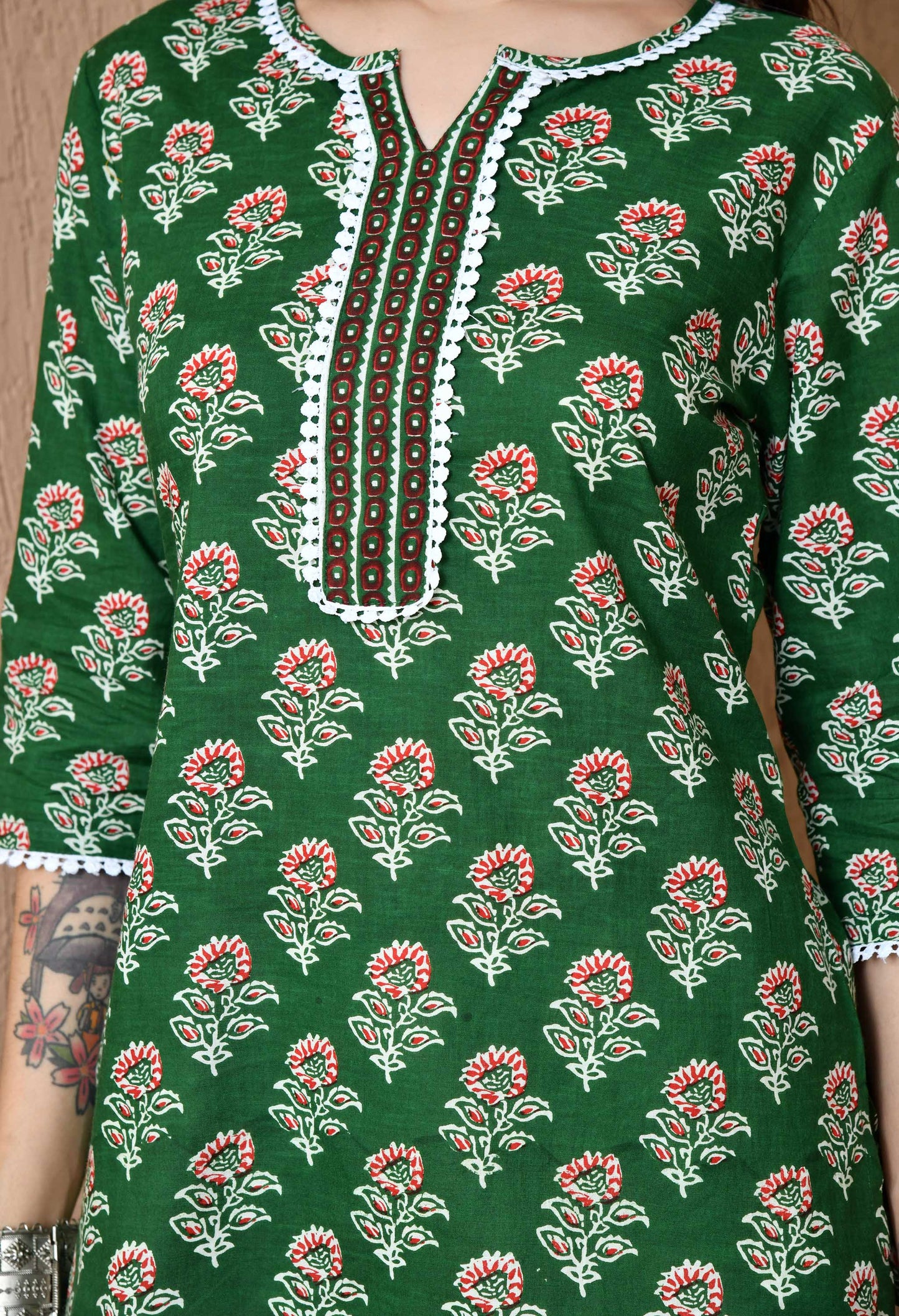 Floral Printed Pure Cotton Kurti