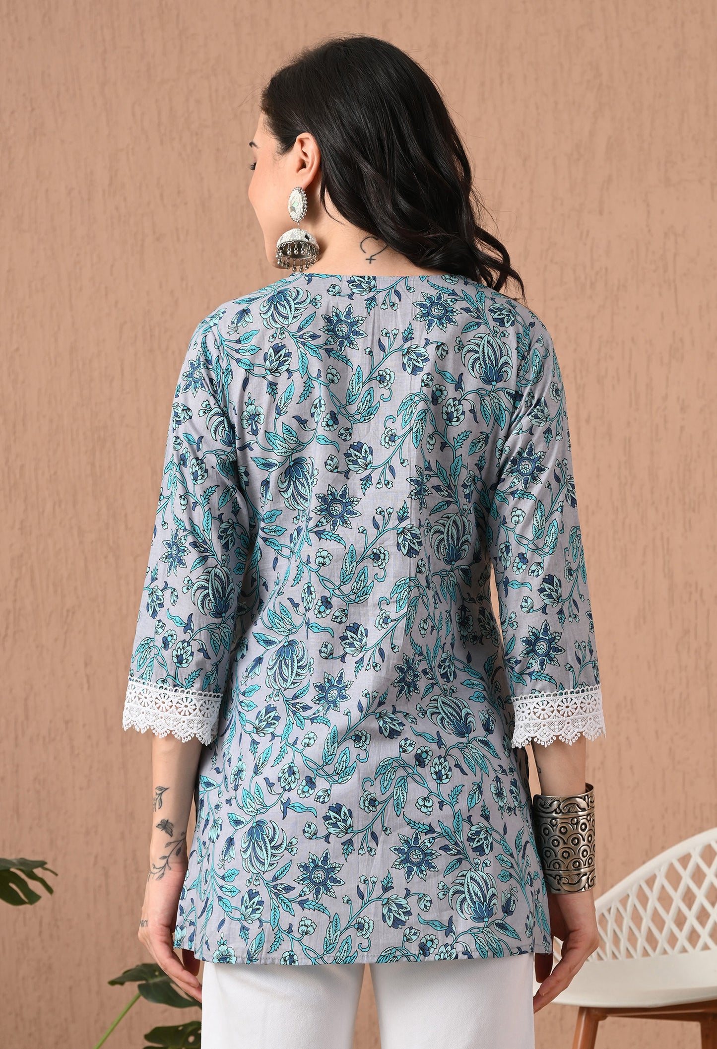 Floral Printed Pure Cotton Kurti