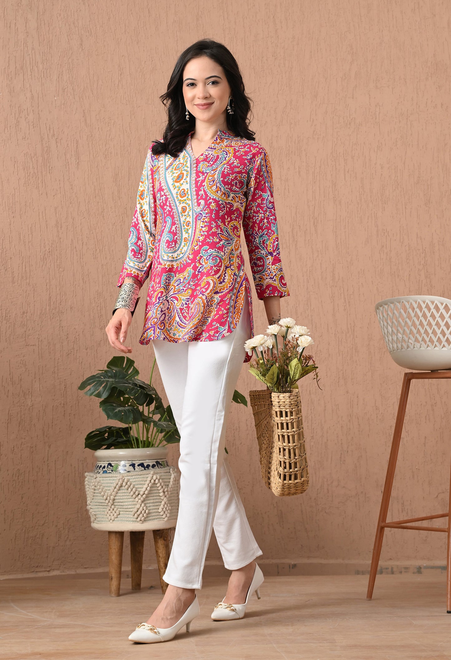 Paisley Printed Straight Kurti