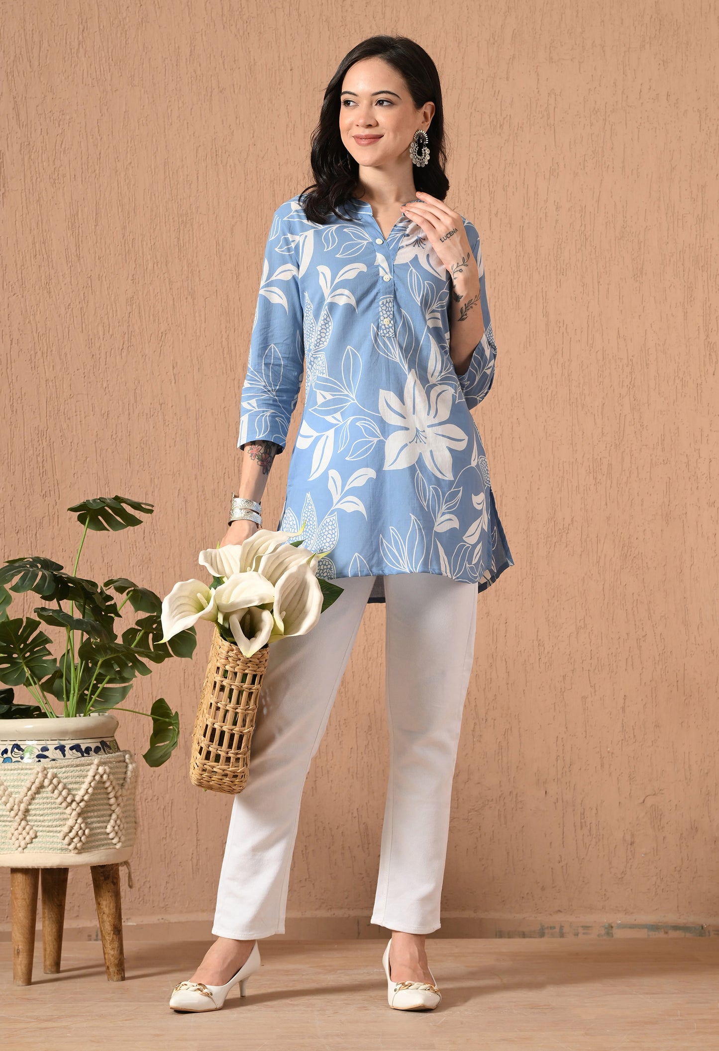 Floral Printed Pure Cotton Kurti
