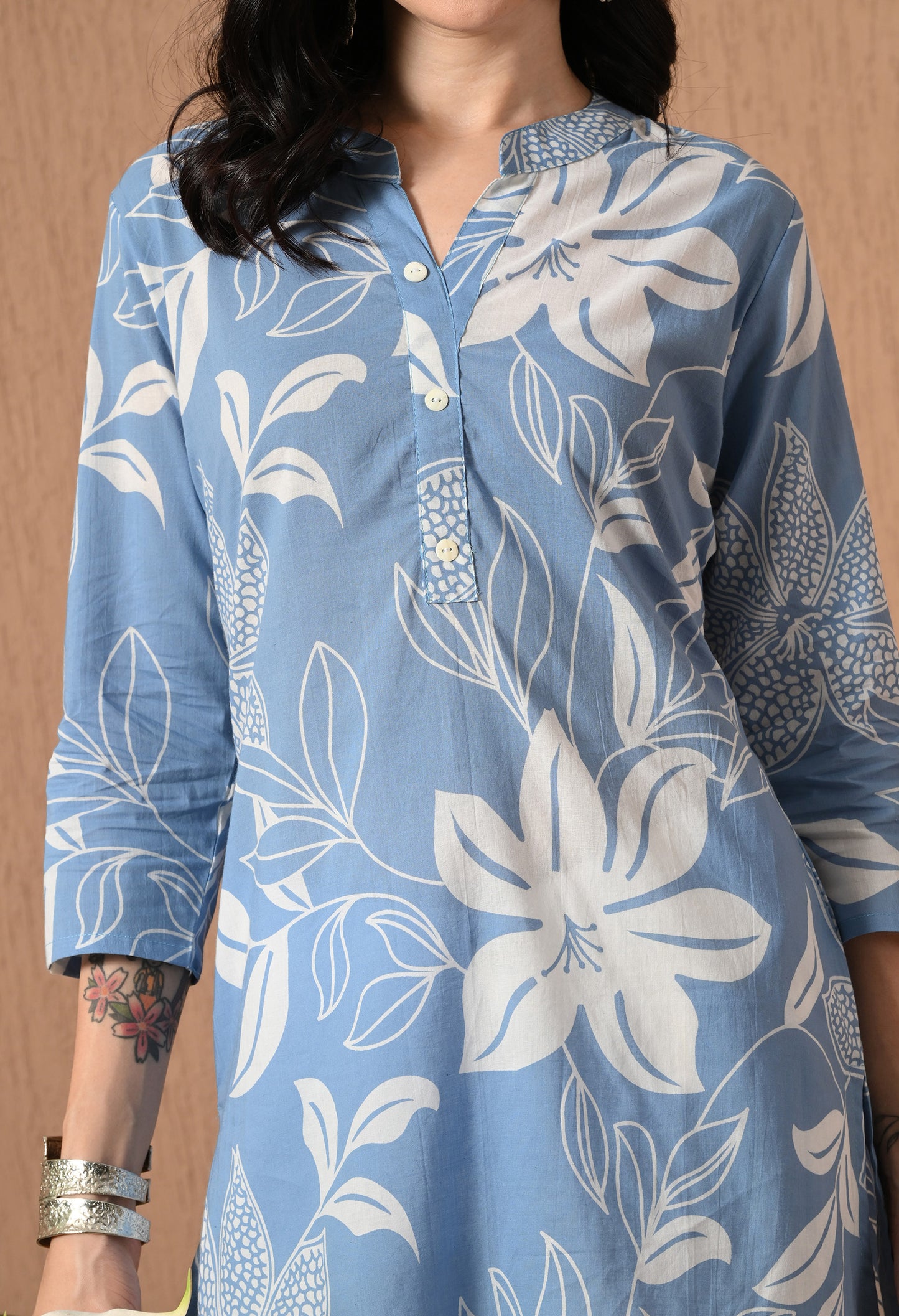 Floral Printed Pure Cotton Kurti