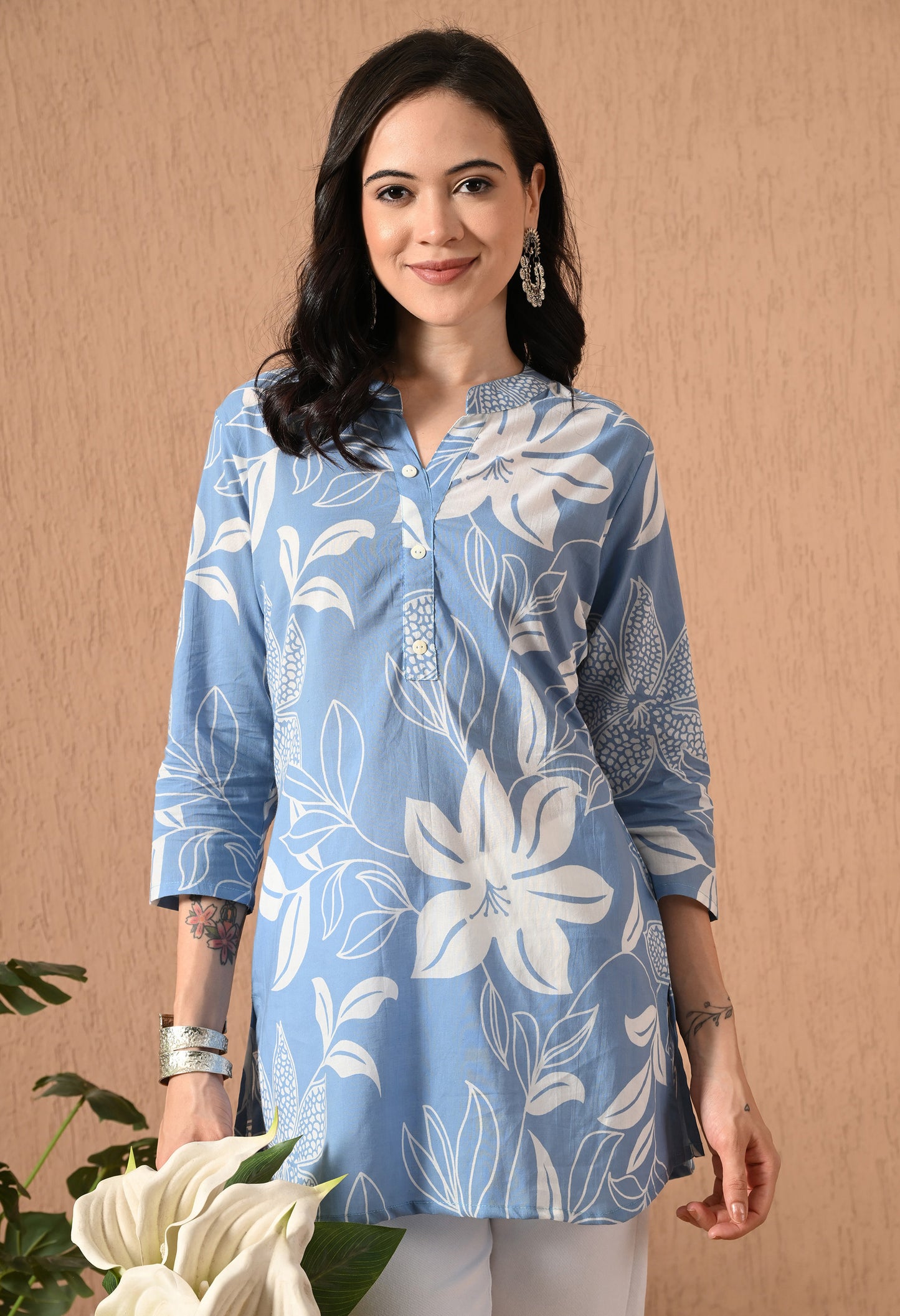 Floral Printed Pure Cotton Kurti