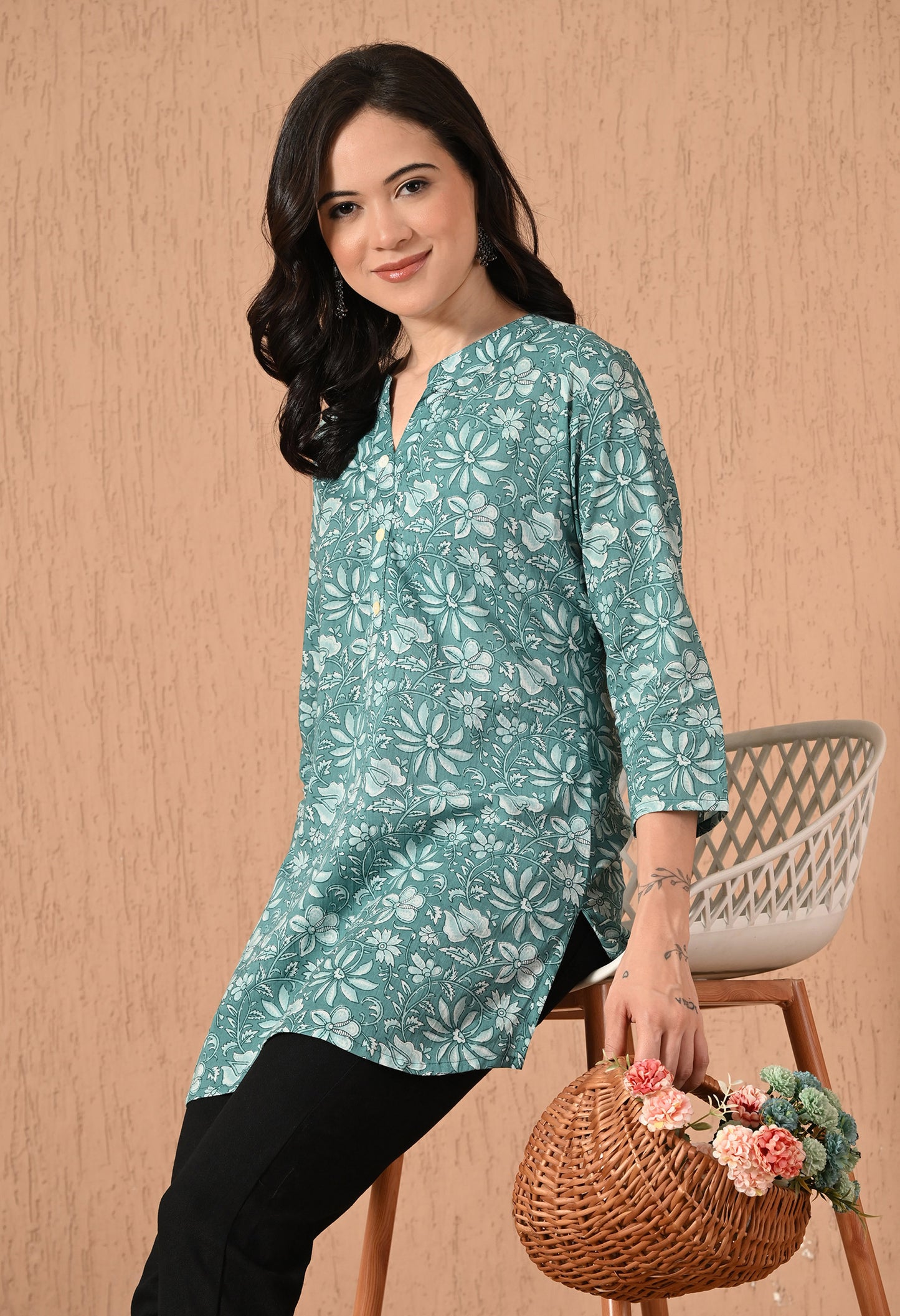 Ethnic Motifs Printed Pure Cotton Kurti