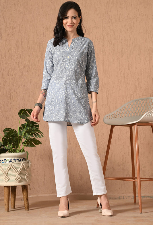 Floral Printed Pure Cotton Kurti