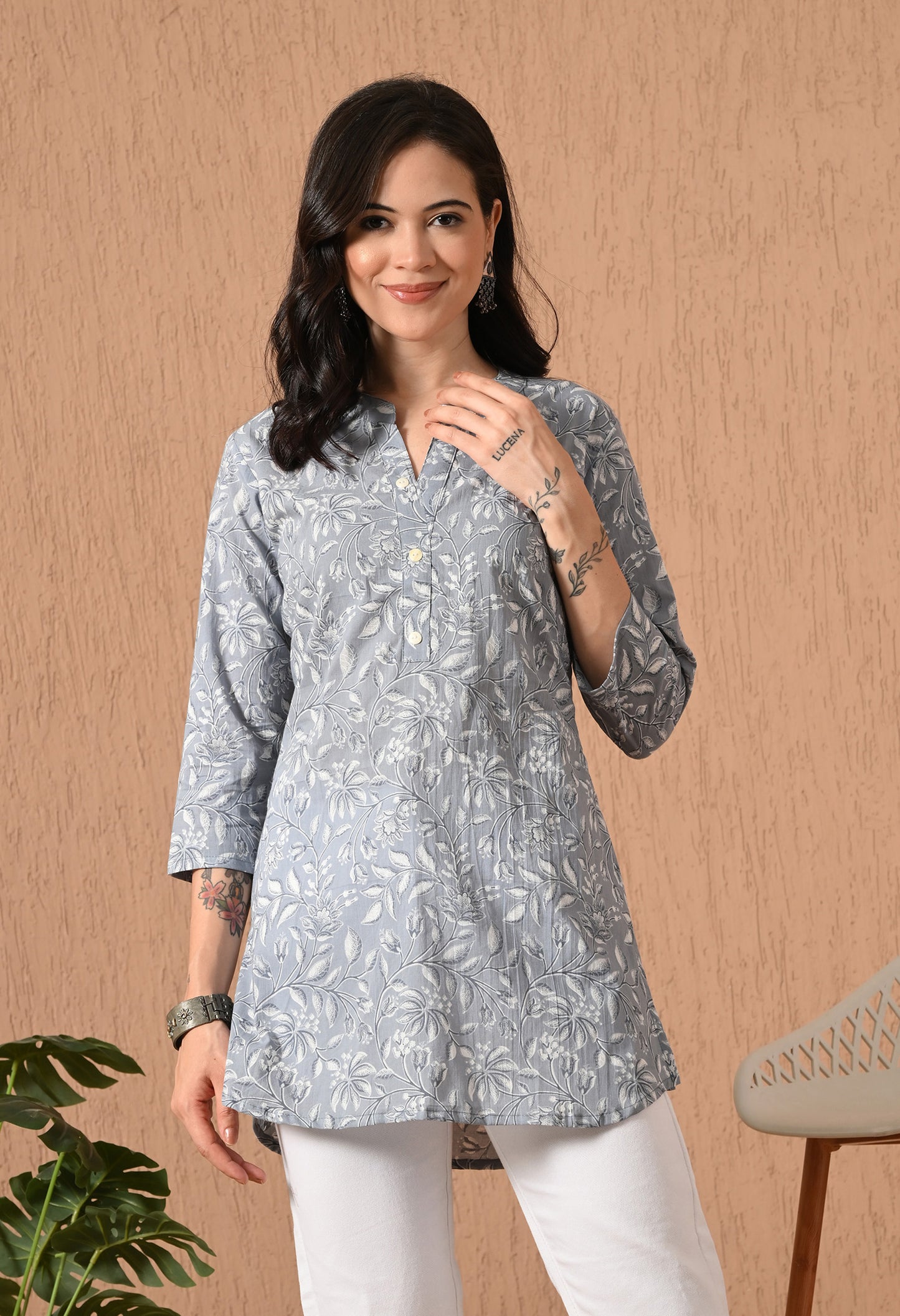 Floral Printed Pure Cotton Kurti