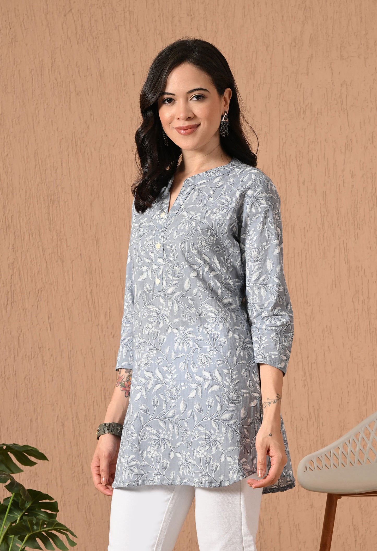 Floral Printed Pure Cotton Kurti