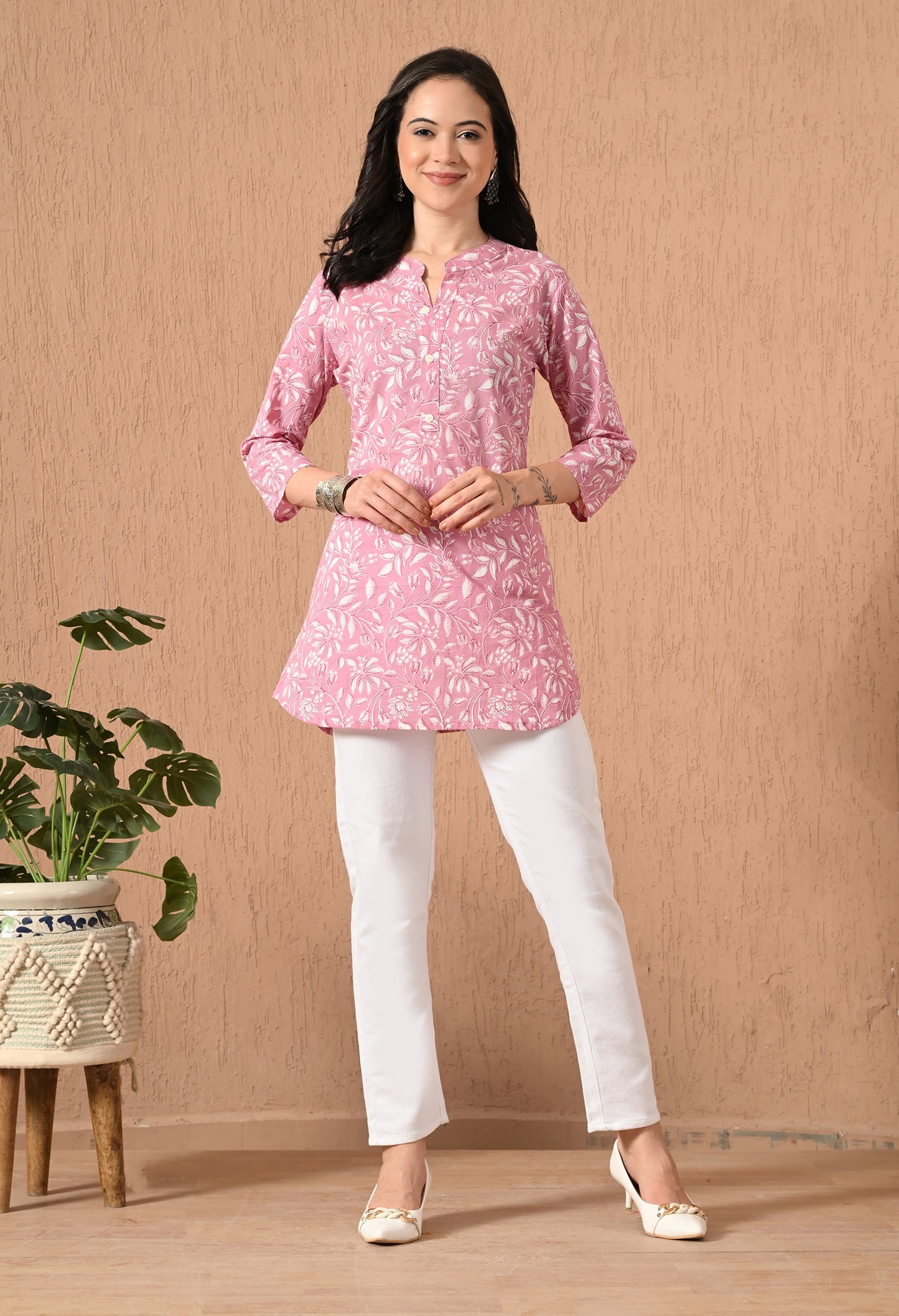 Floral Printed Pure Cotton Kurti