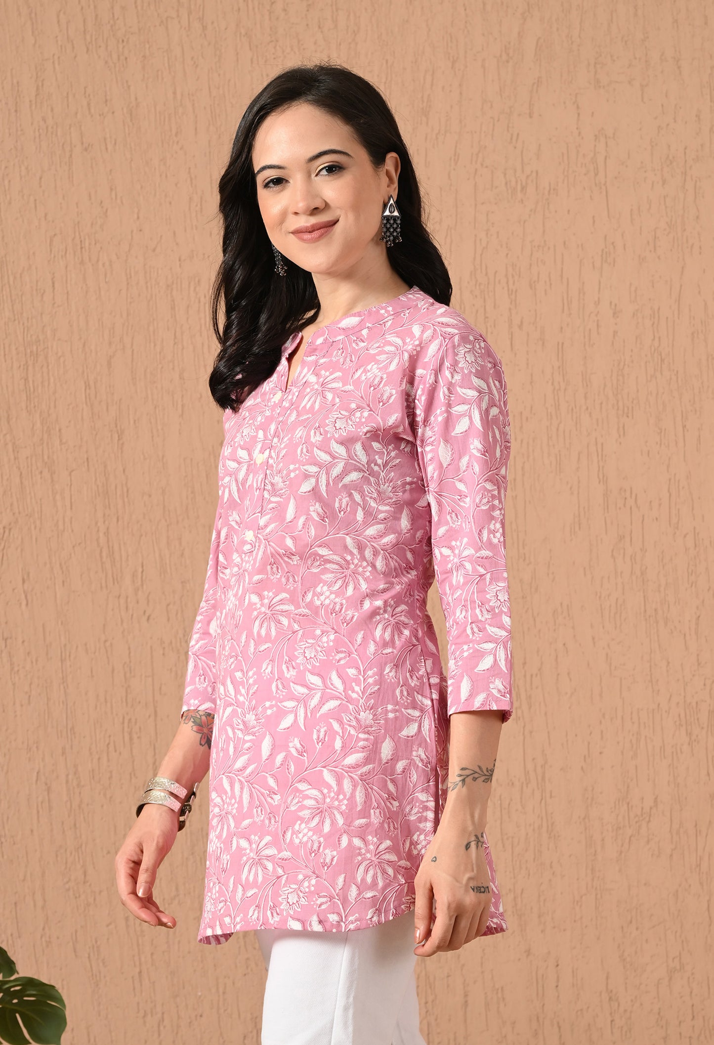 Floral Printed Pure Cotton Kurti