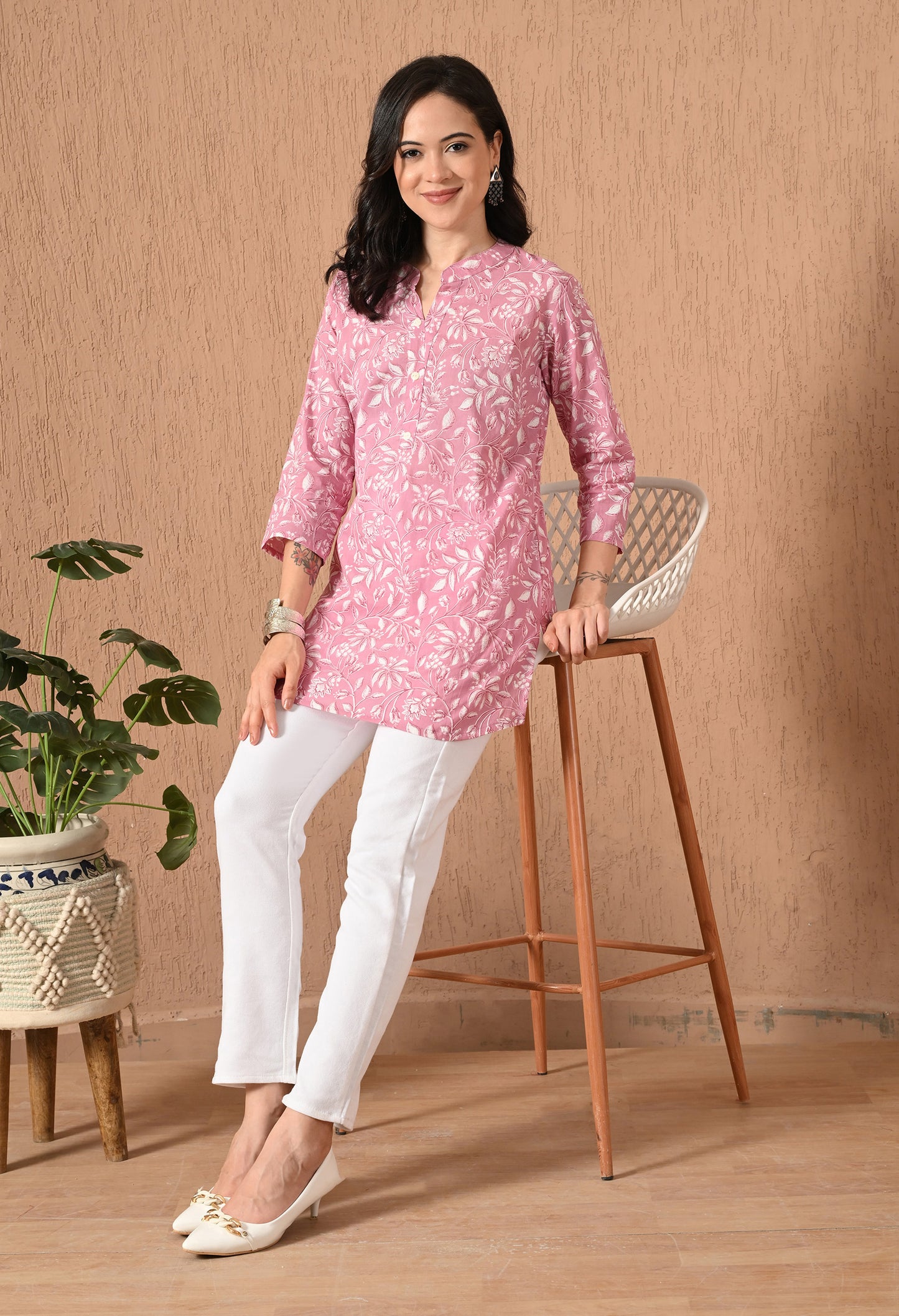Floral Printed Pure Cotton Kurti