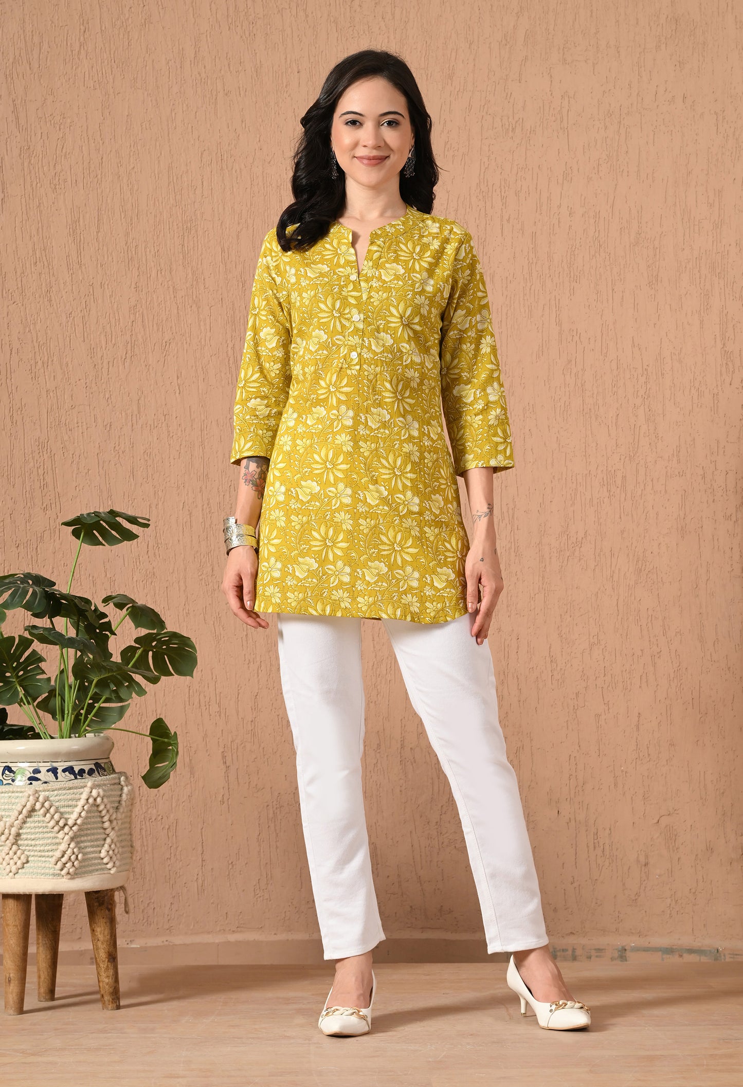 Floral Printed Pure Cotton Kurti