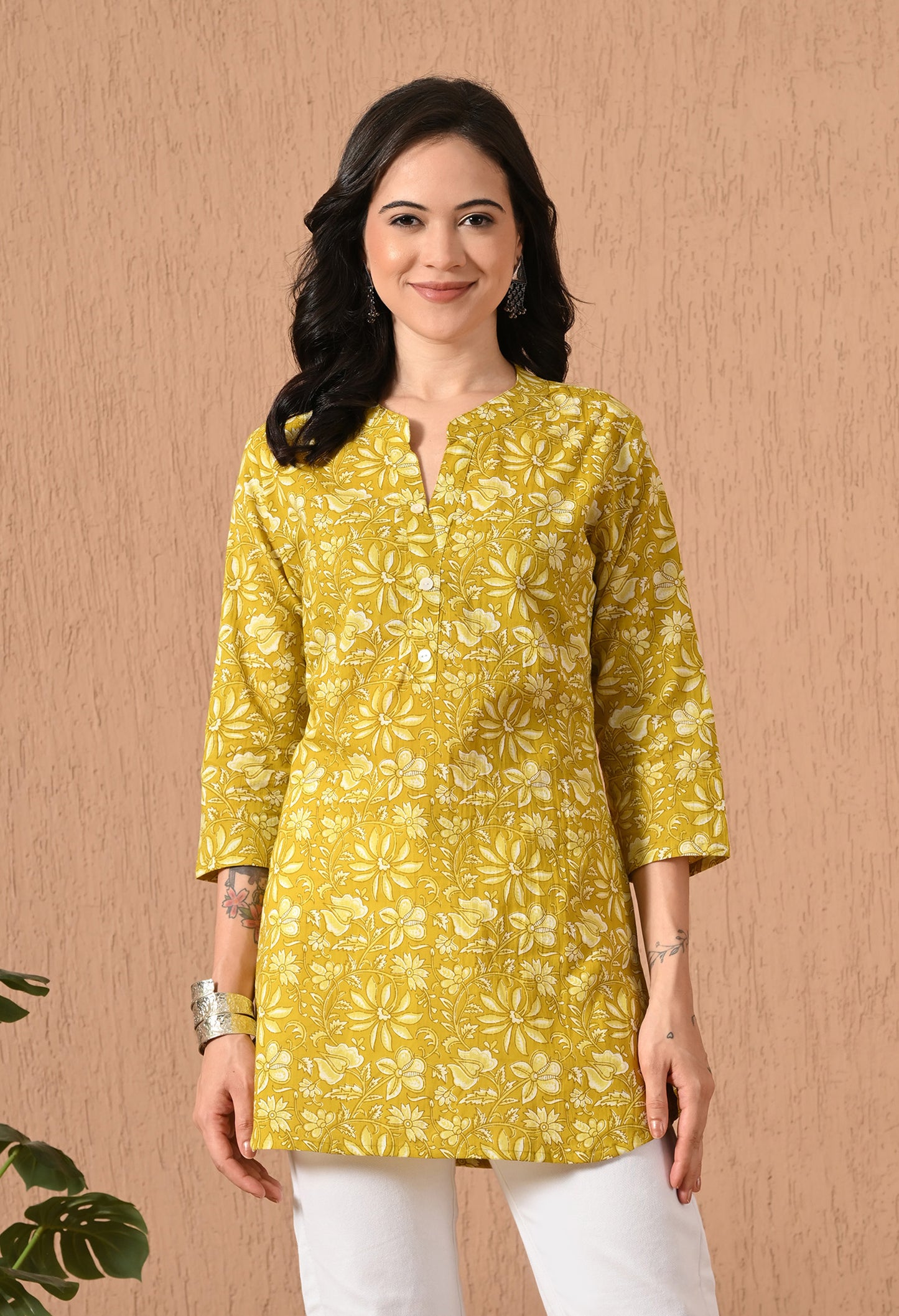 Floral Printed Pure Cotton Kurti