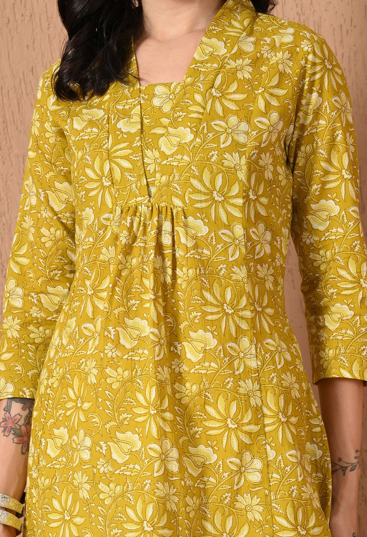 Ethnic Motifs Printed Pure Cotton A-line Kurti