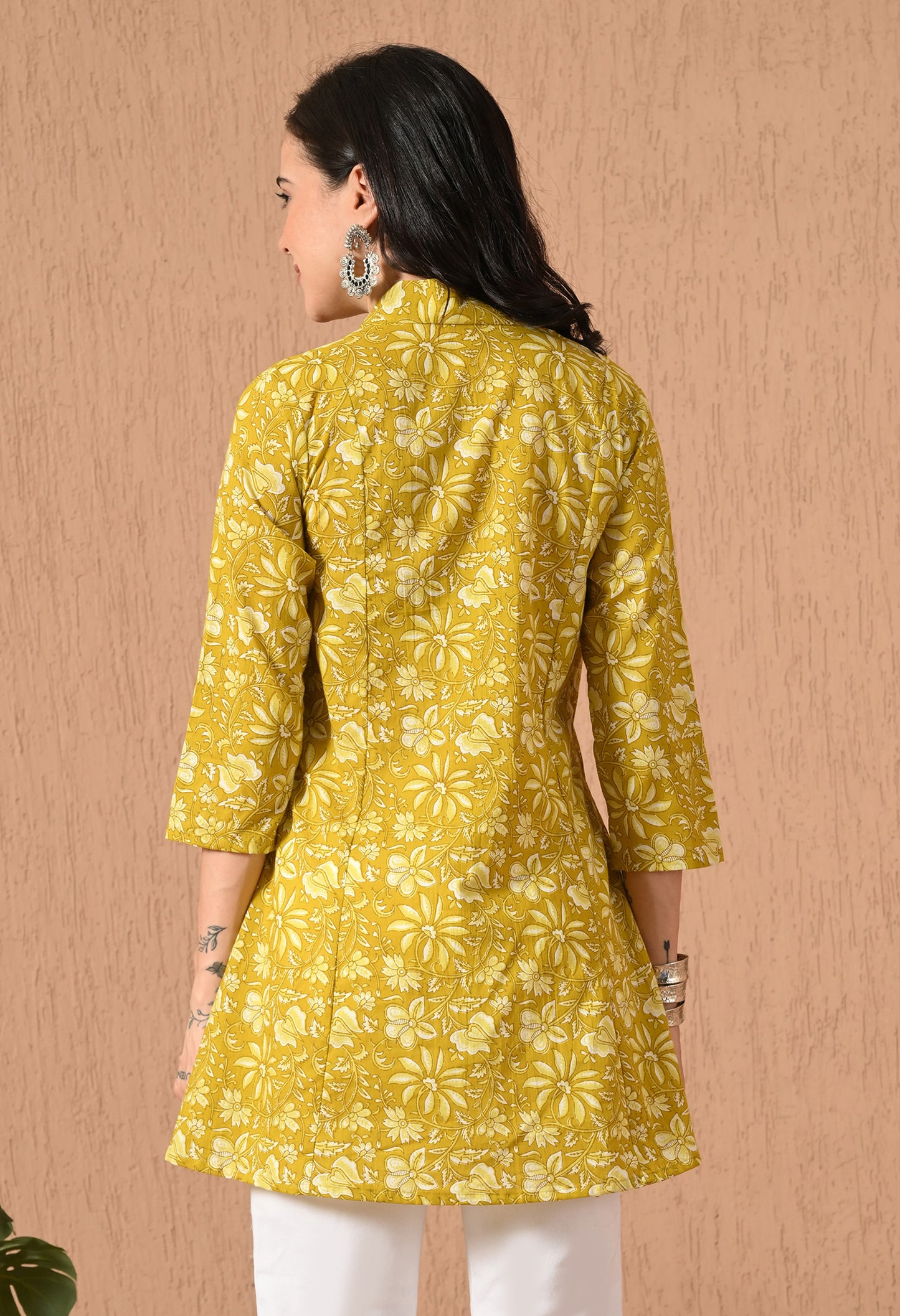 Ethnic Motifs Printed Pure Cotton A-line Kurti