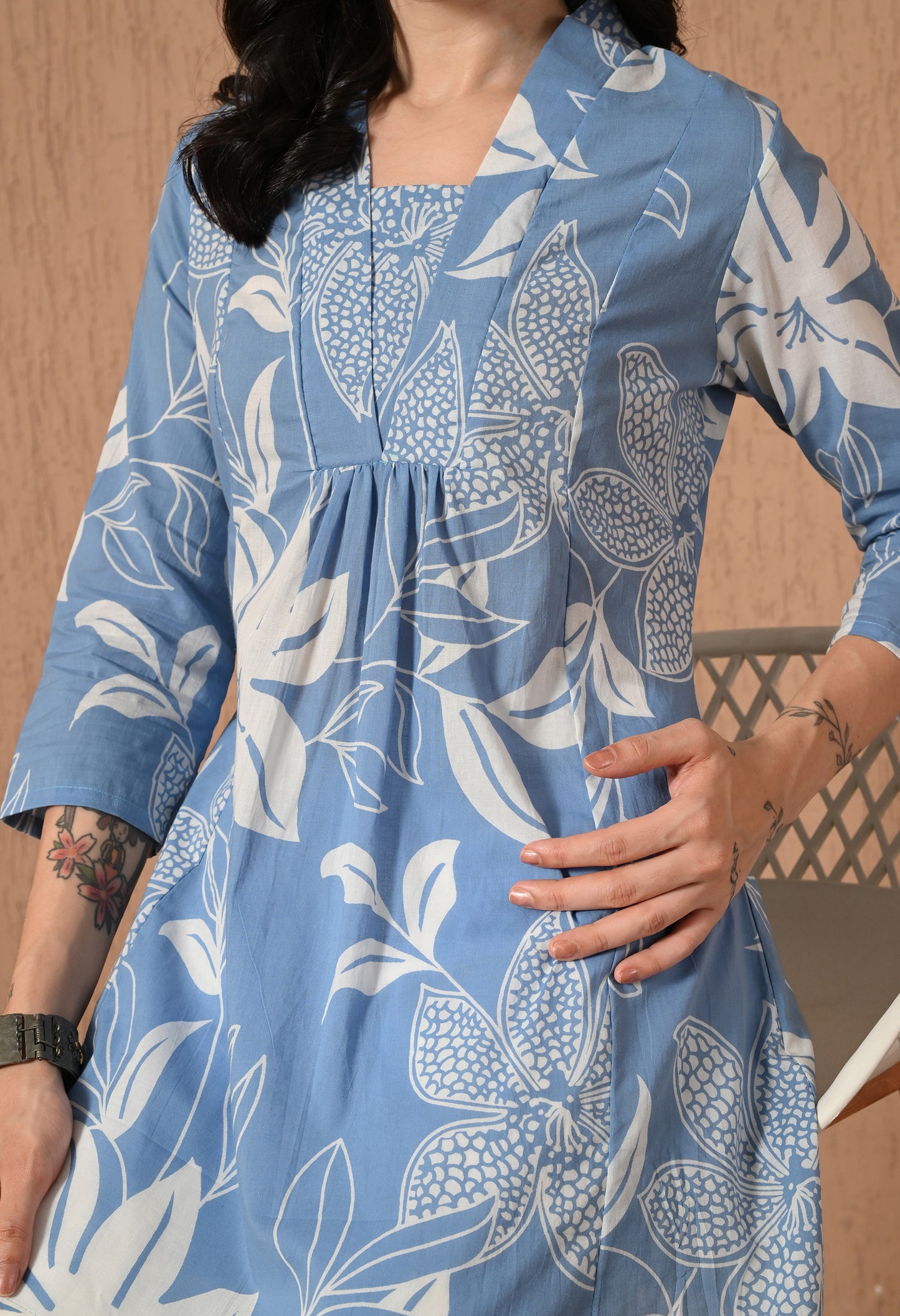 Floral Printed Pure Cotton Tunic