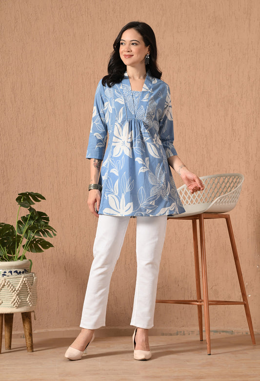 Floral Printed Pure Cotton Tunic
