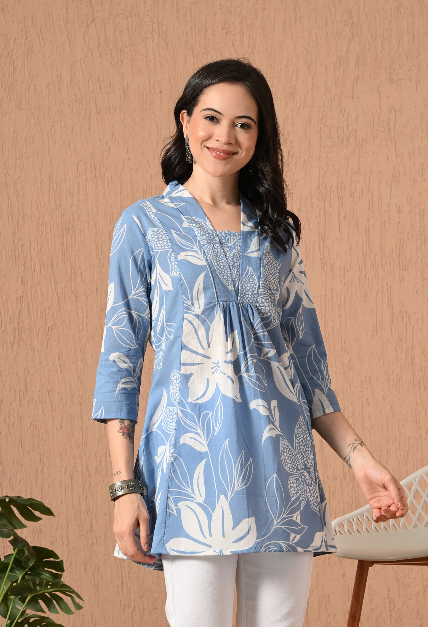 Floral Printed Pure Cotton Tunic