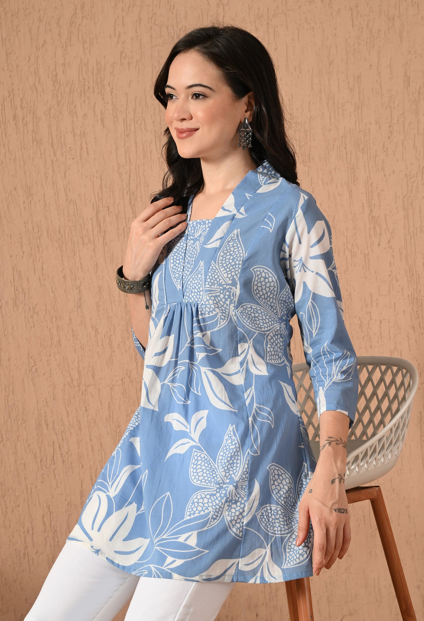 Floral Printed Pure Cotton Tunic
