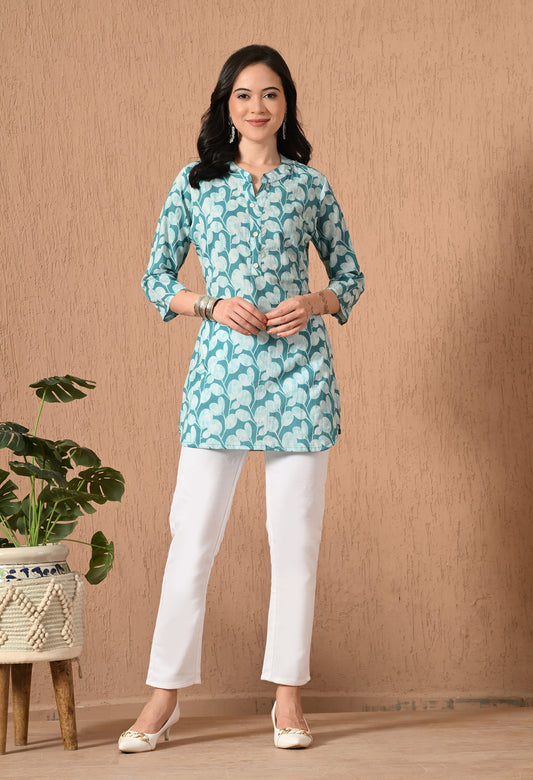 Floral Printed Pure Cotton Kurti