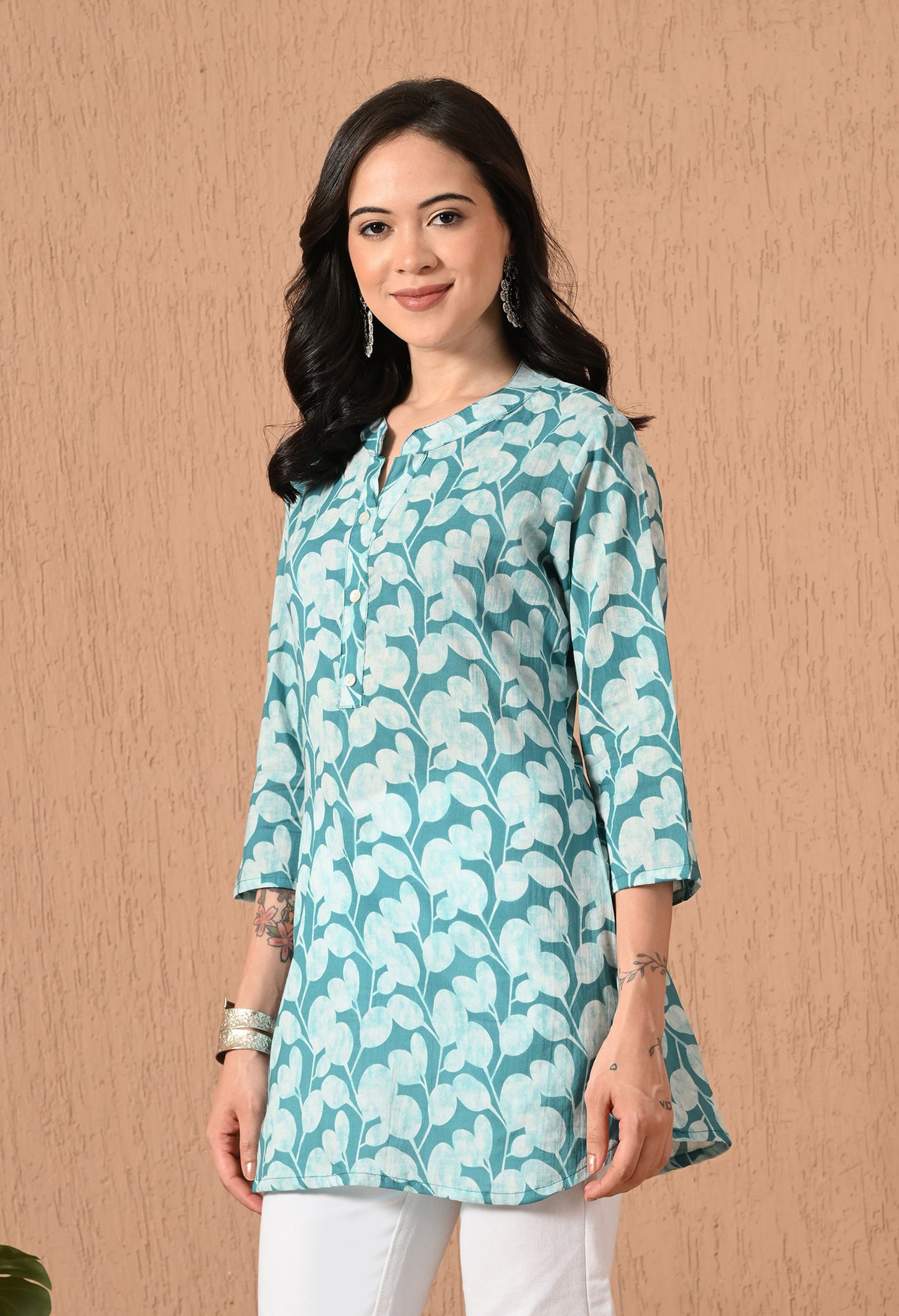 Floral Printed Pure Cotton Kurti