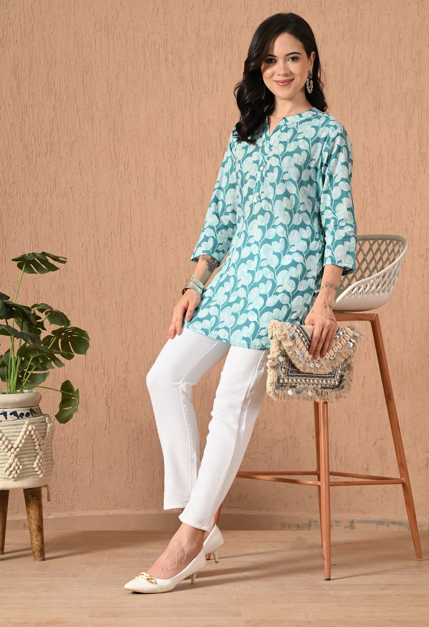 Floral Printed Pure Cotton Kurti