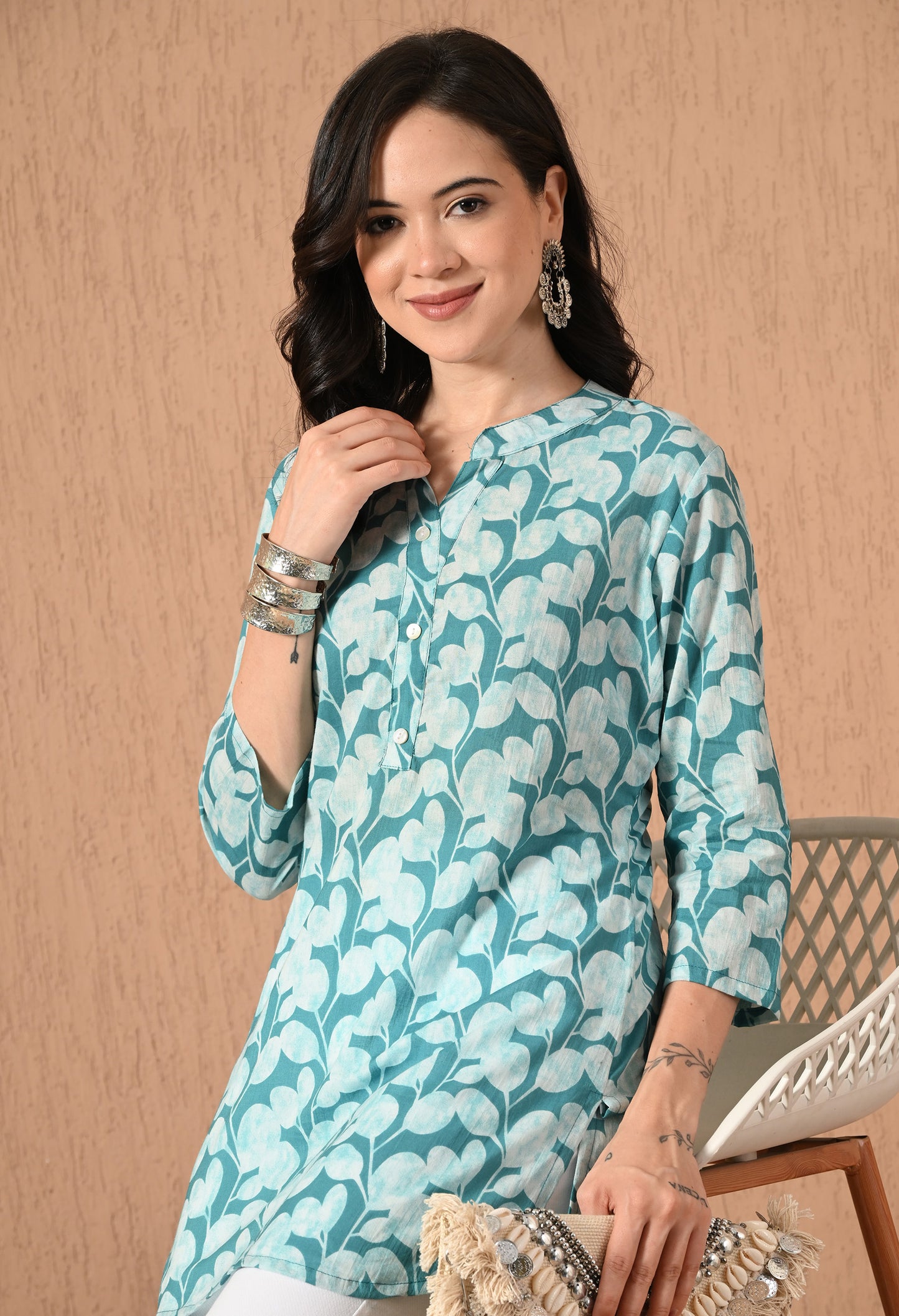 Floral Printed Pure Cotton Kurti