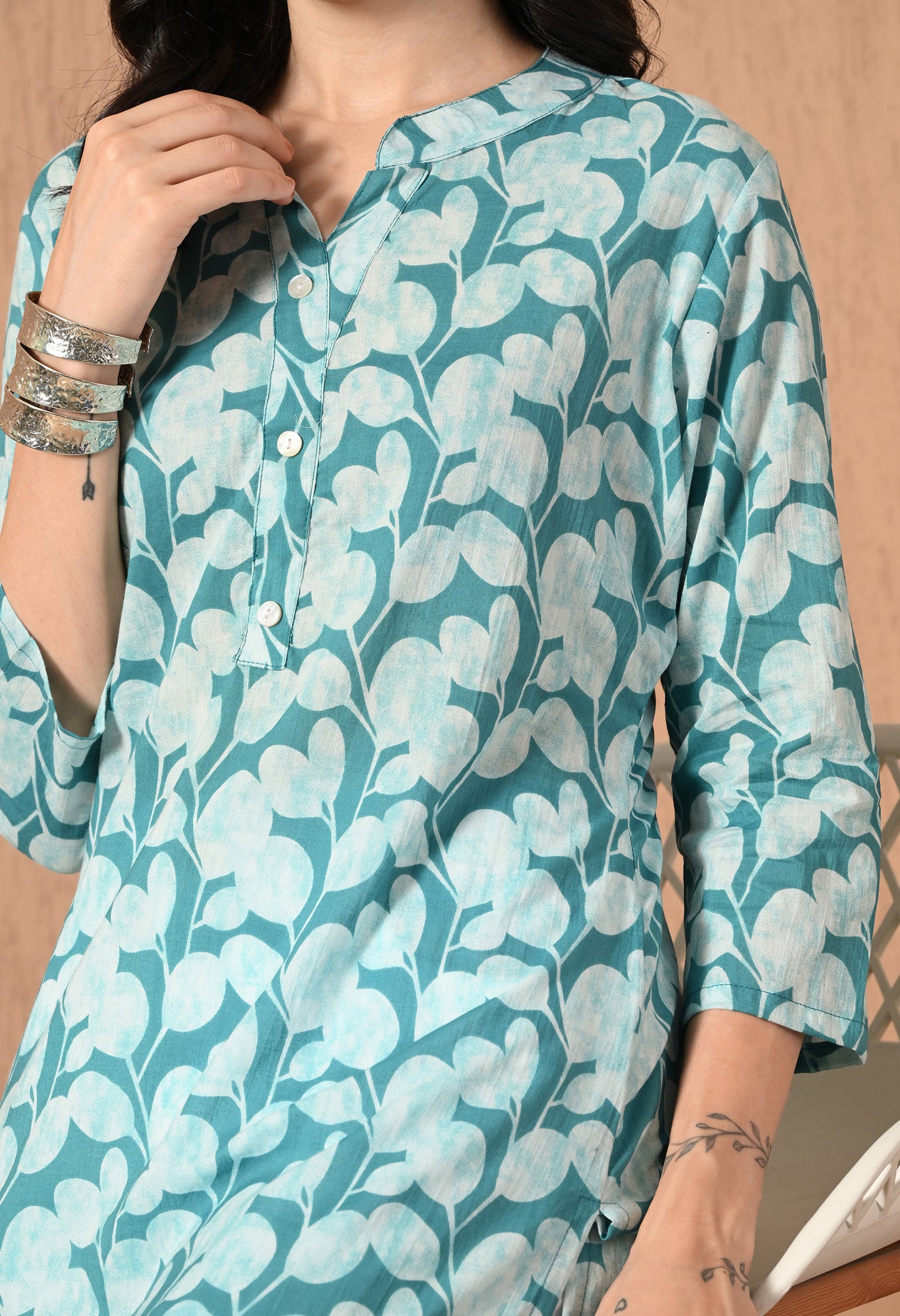 Floral Printed Pure Cotton Kurti