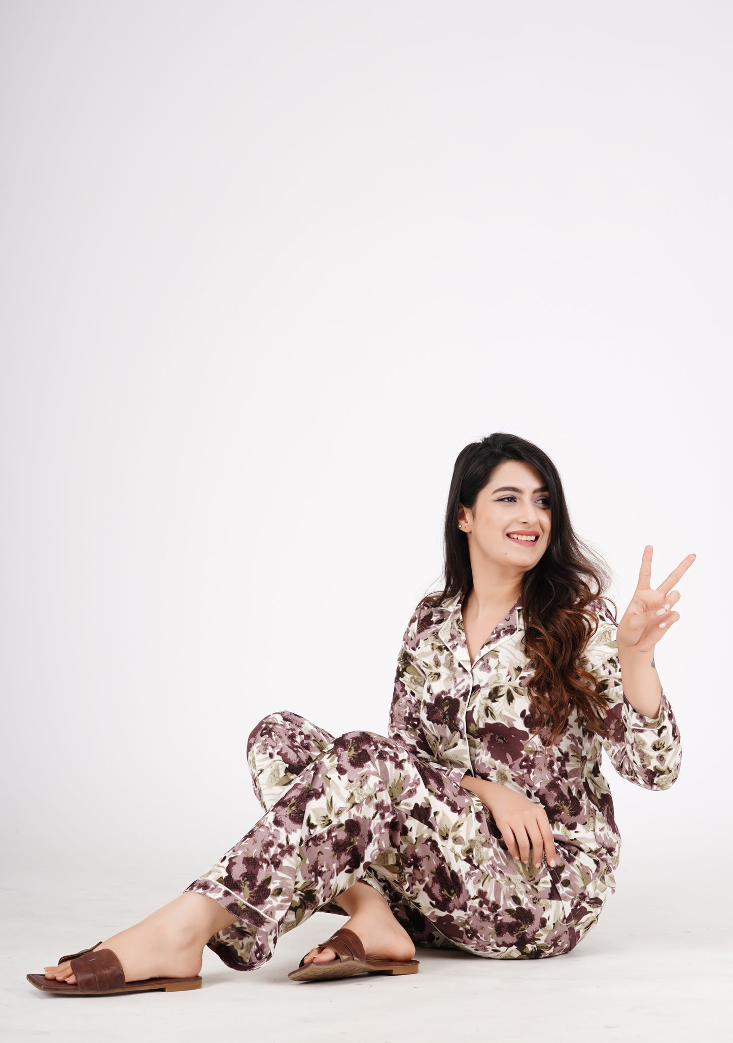 Floral Printed Shirt With Pyjama